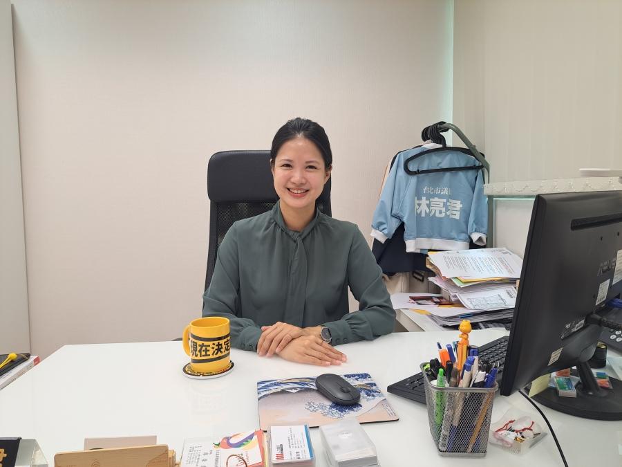 Photo of Sabrina Lim, a Taipei city councilor, in her office.