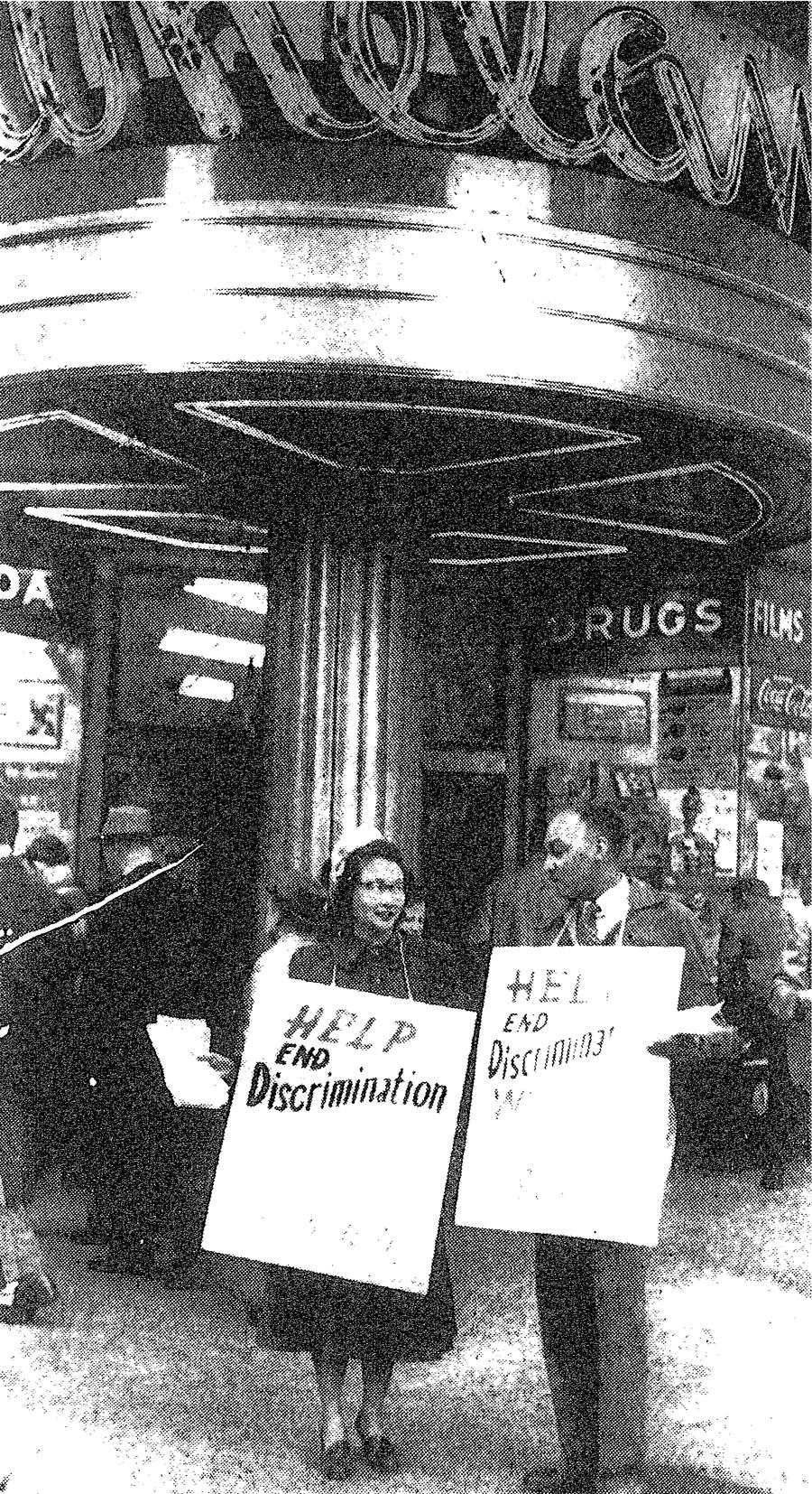 Ina Sugihara and Charles Crawford protest for civil rights