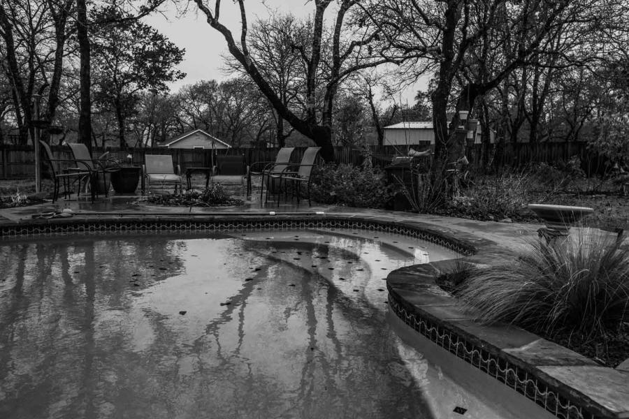 The pool where Veteran Clay Ward took his life.
