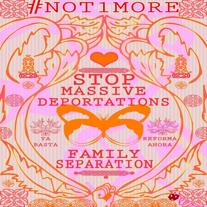 Artwork produced for today’s #Not1More Deportation movement carries on the AICC’s message that deportation needlessly breaks families apart. An AICC policy paper from 1954 described deportation as “one of the most disastrous evils that may befall a person