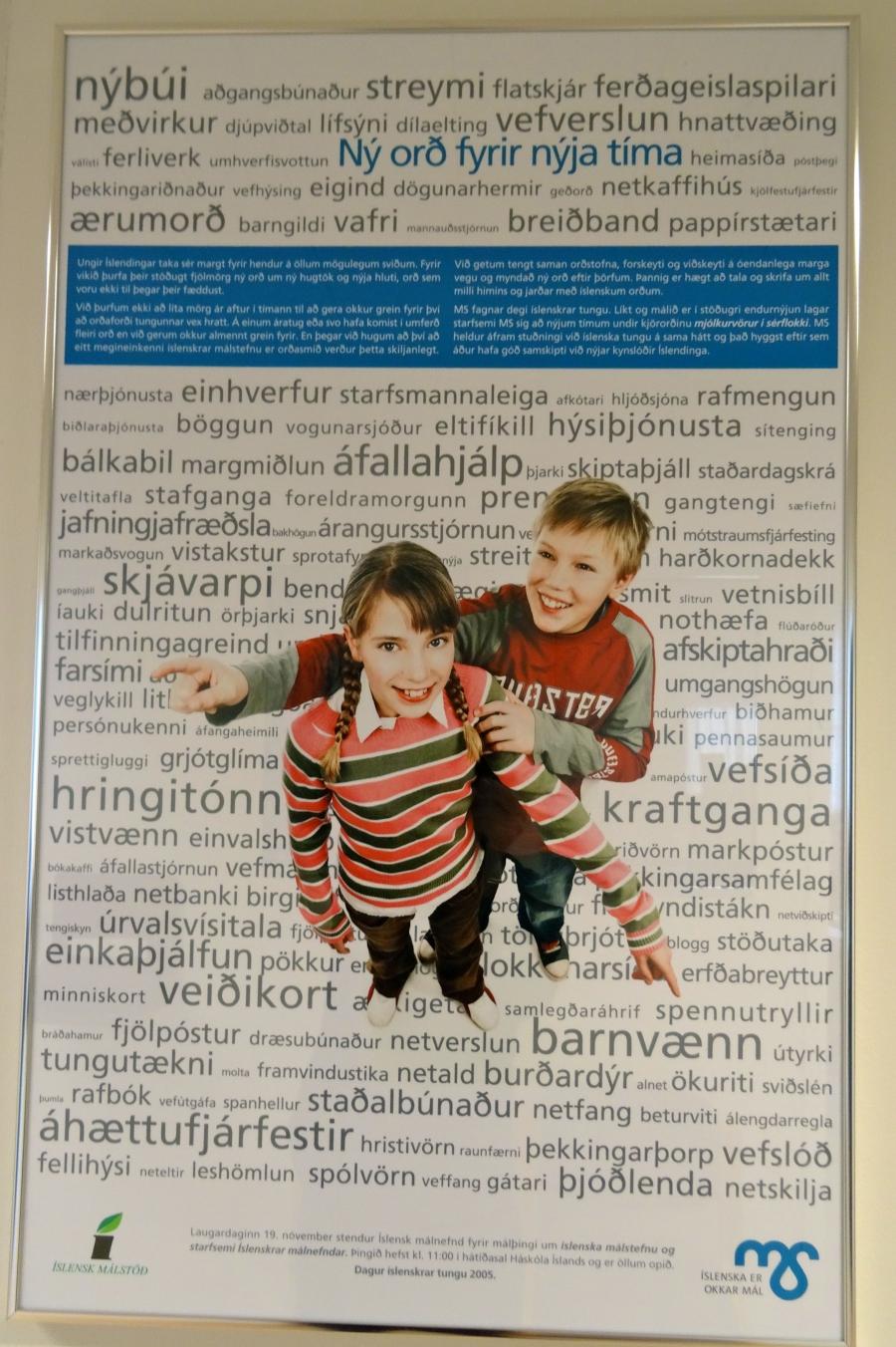 A poster promoting the Icelandic language.