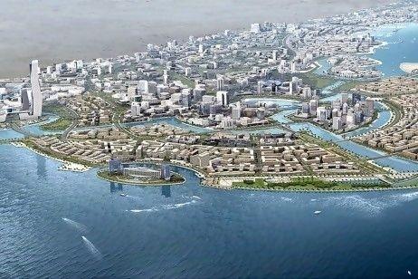 A computer generated conception of Saudi Arabia's new 100 billion dollar city going up at that edge of the Red Sea.