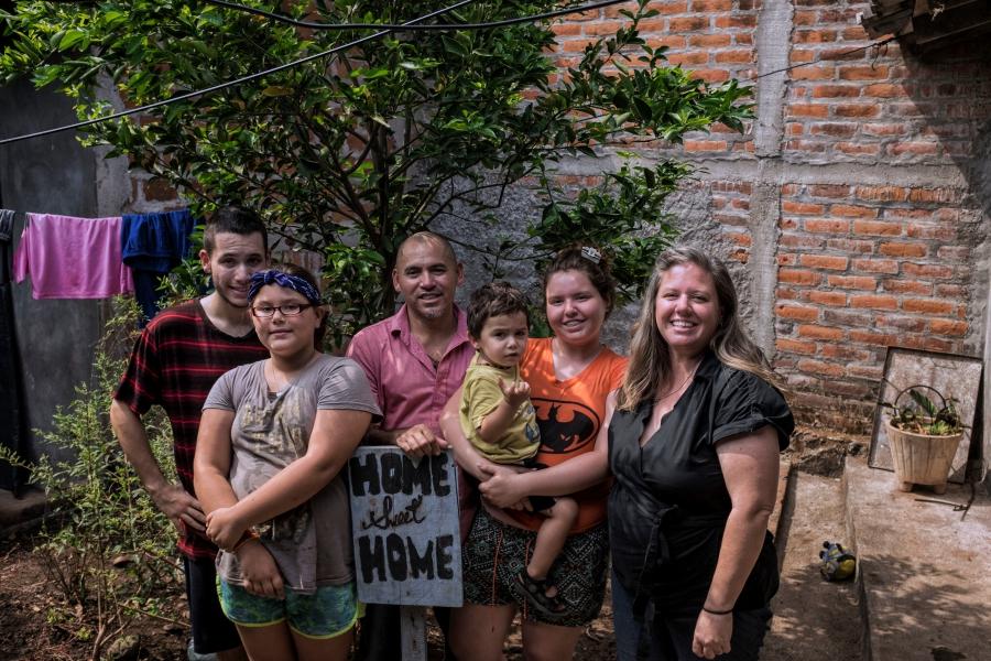 The Hernandez family at home in El Salvador