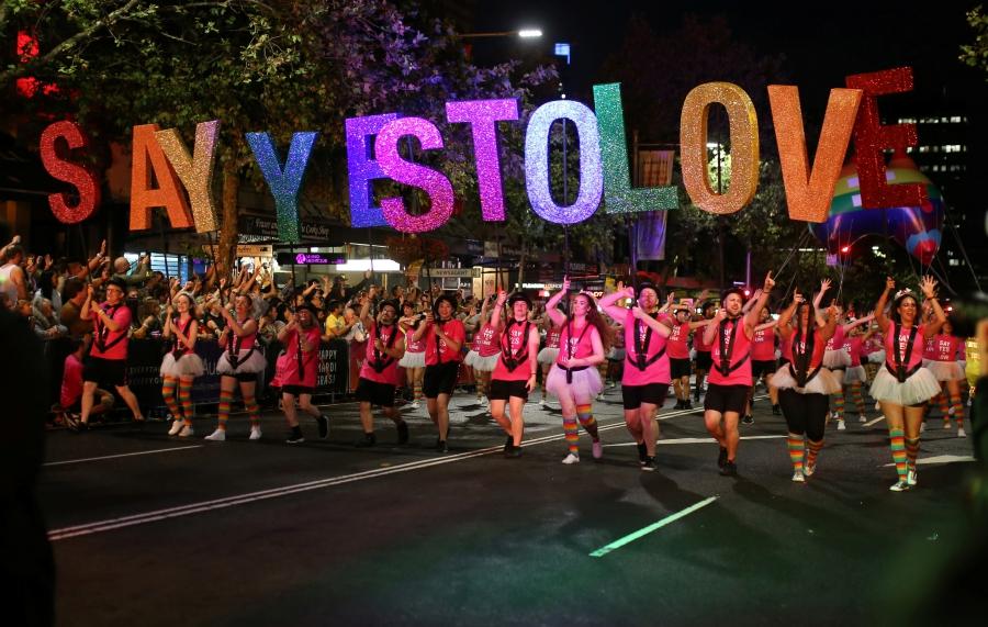 Participants march during the annual Sydney Gay and Lesbian Mardi Gras in Sydney, Australia, March 4, 2017. 