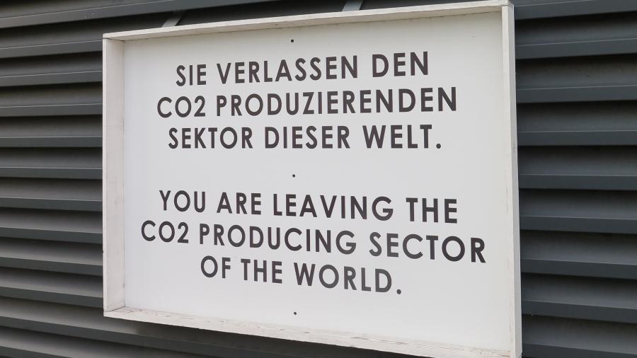 This sign, outside Younicos's Berlin headquarters, plays off others that used to hang at crossing points in the Berlin wall, but with a very different message. The company has developed technology that softens the destabilizing impact of large amounts of 