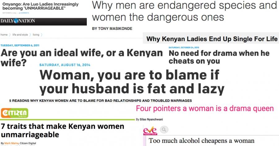 Recent headlines in Kenyan media.