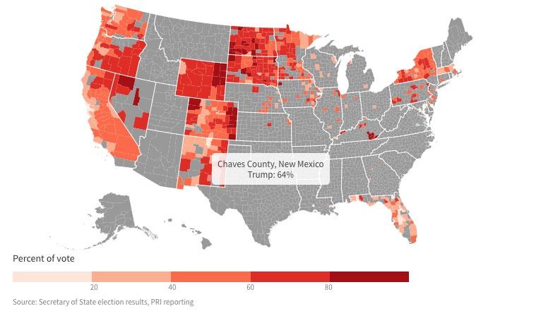 Trump votes in sanctuary counties