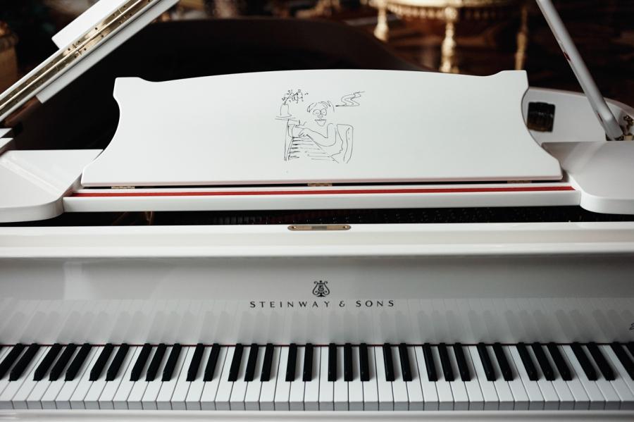 A John Lennon edition of the Steinway & Sons baby grand piano.