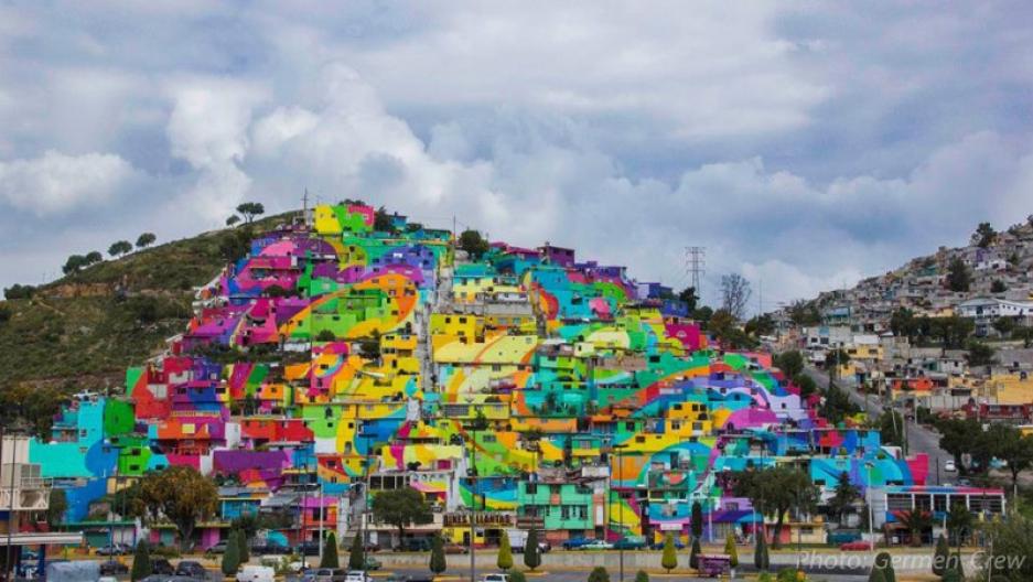 A giant mural has transformed a Mexican neighborhood