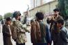 Taliban fighter, second from left, in Kunduz, Afghanistan, on Tuesday, a day after the insurgents took control of the city.