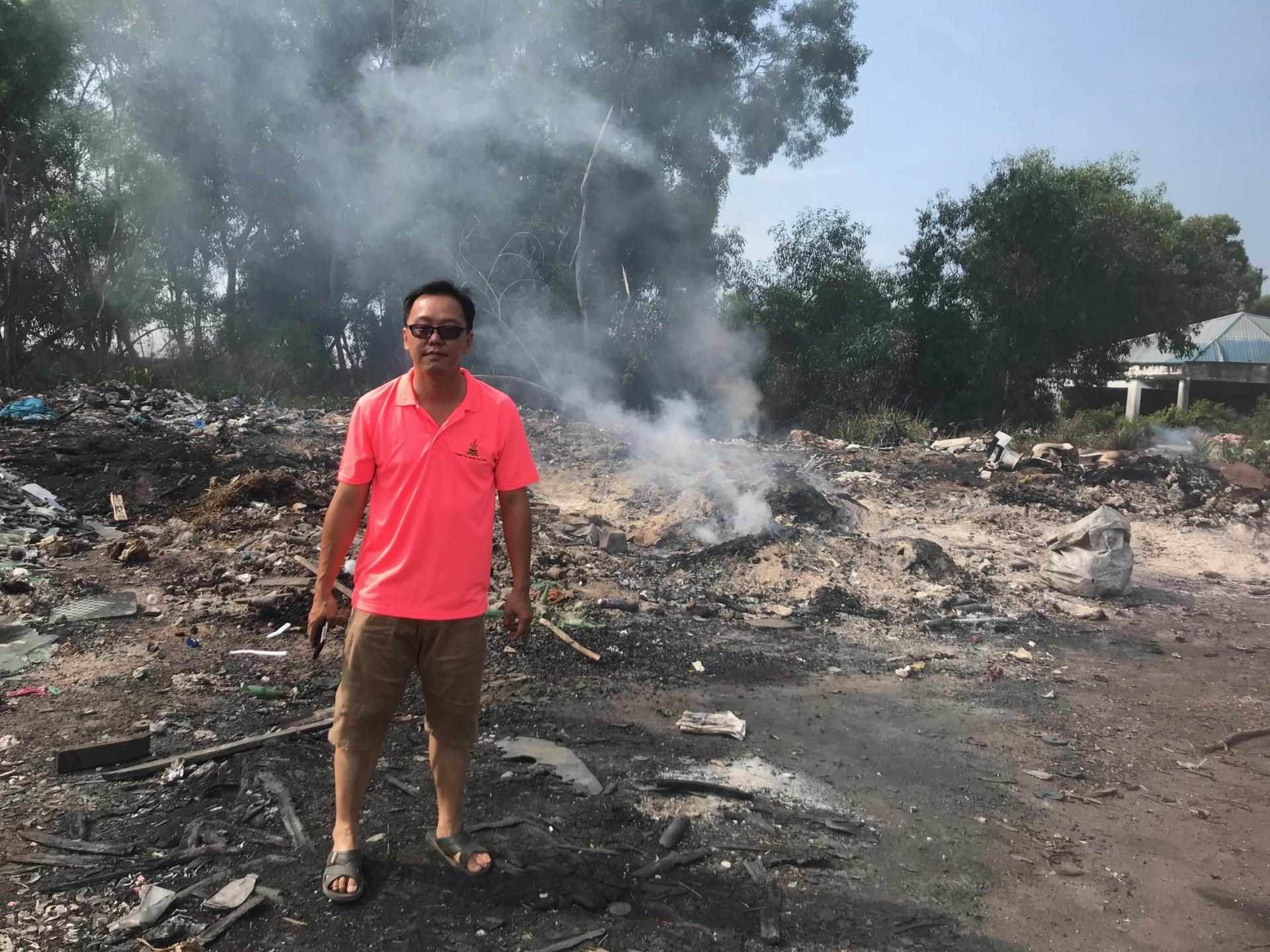 an illegal dump site in Pulau Indah, Malaysia