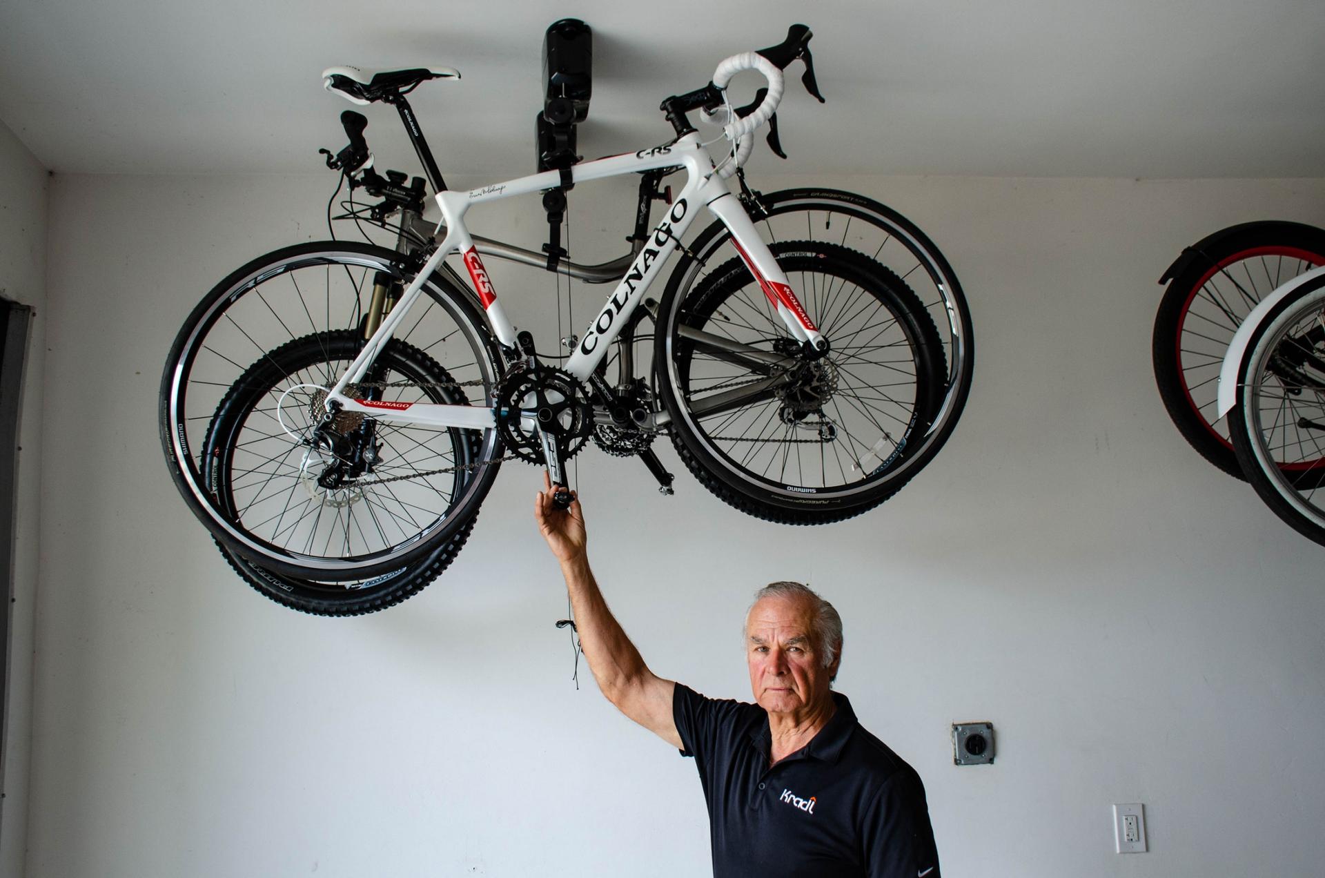 Robert Ozarski says he tried to build his bike lift in the United States, but couldn’t find a manufacturer. He quickly found a handful of willing Chinese companies. 