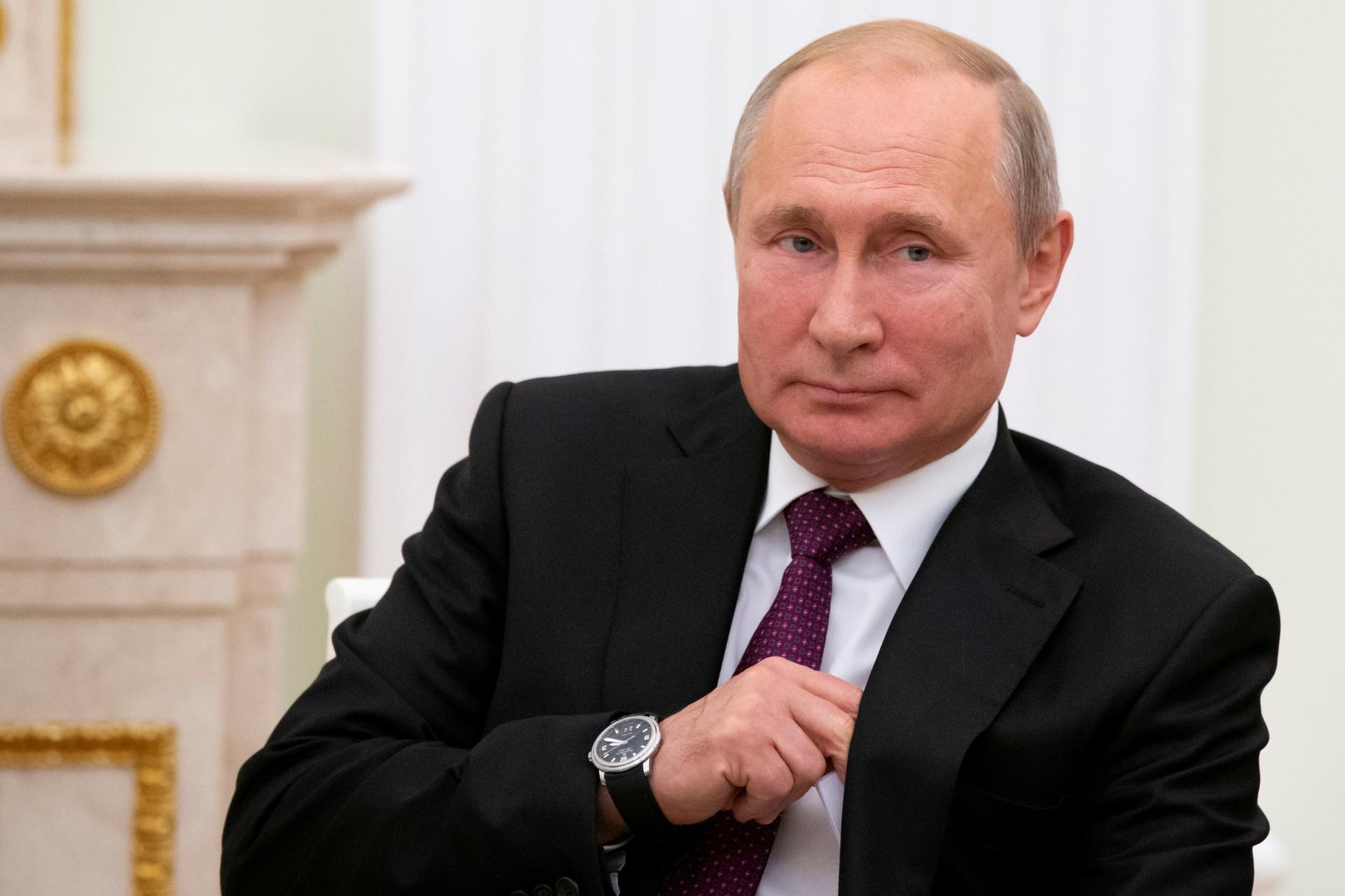 A photo of Russian President Vladimir Putin