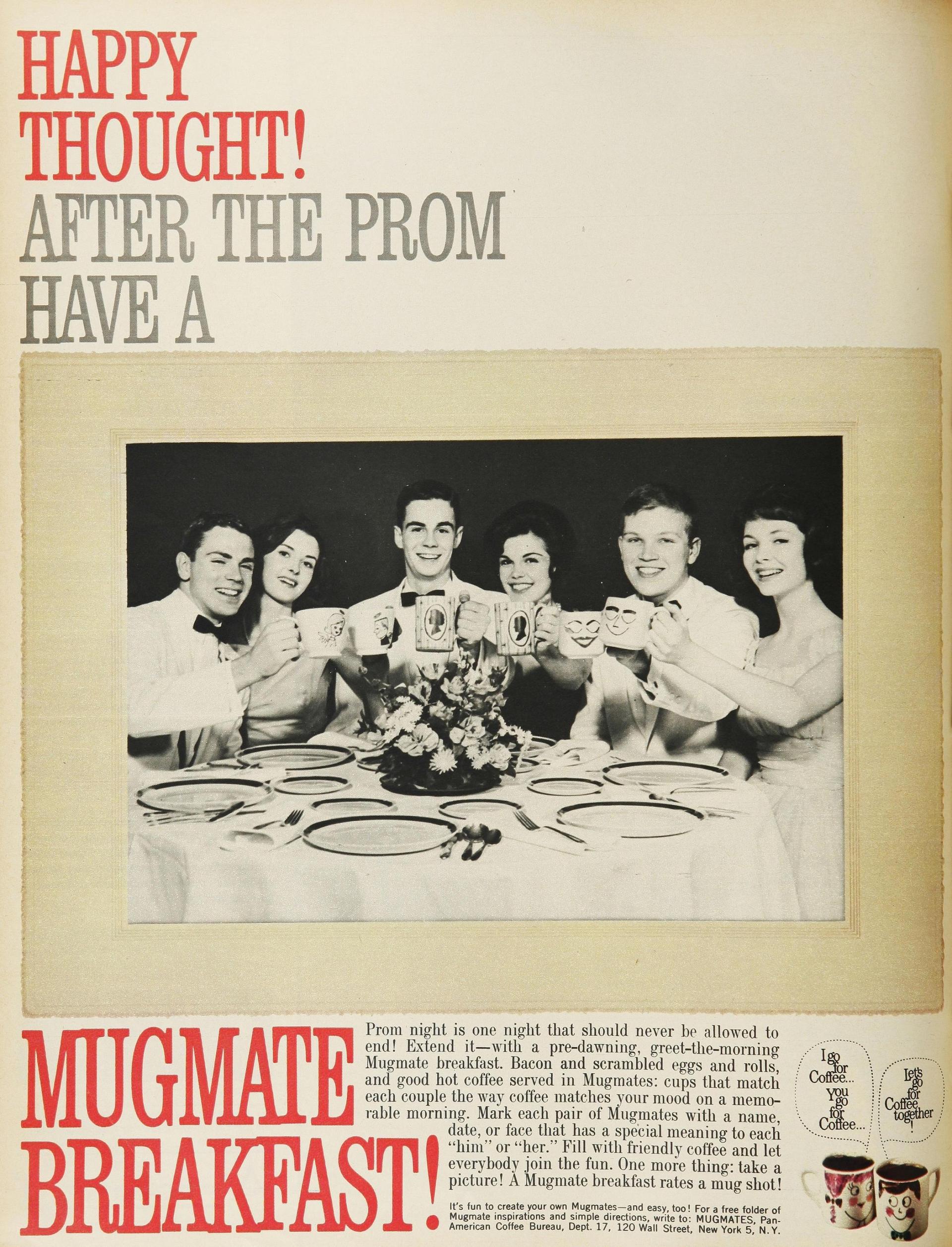 A magazine advertisement for the “Mugmates” campaign from May 1962.