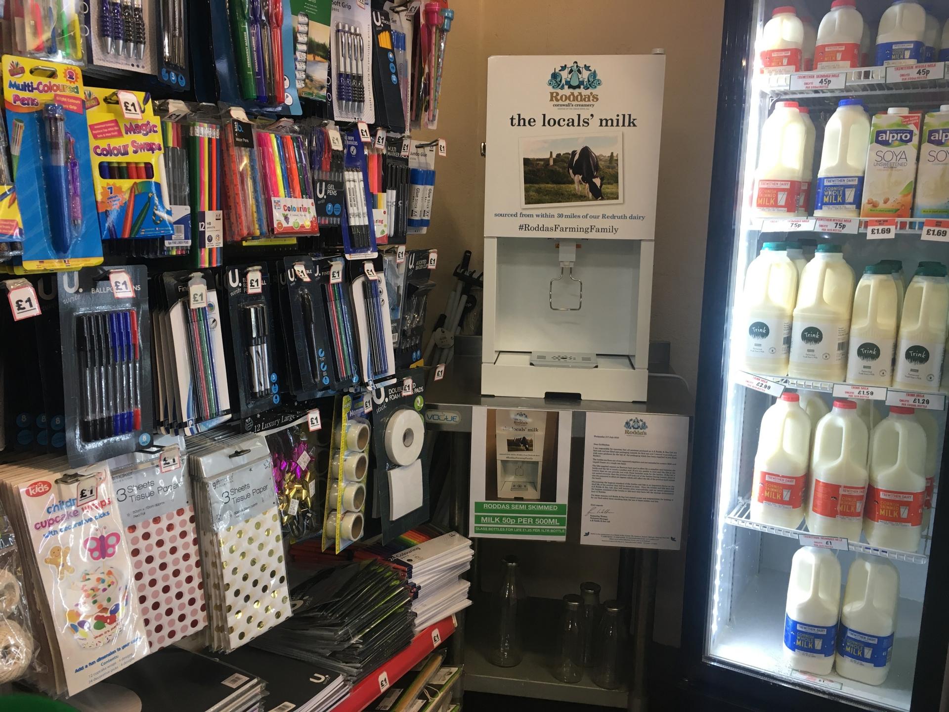 In a bid to offer customers a plastic-free option, Thornes has just set up a milk refill machine stocked with local milk. Customers can pick up glass bottles and bring them back.