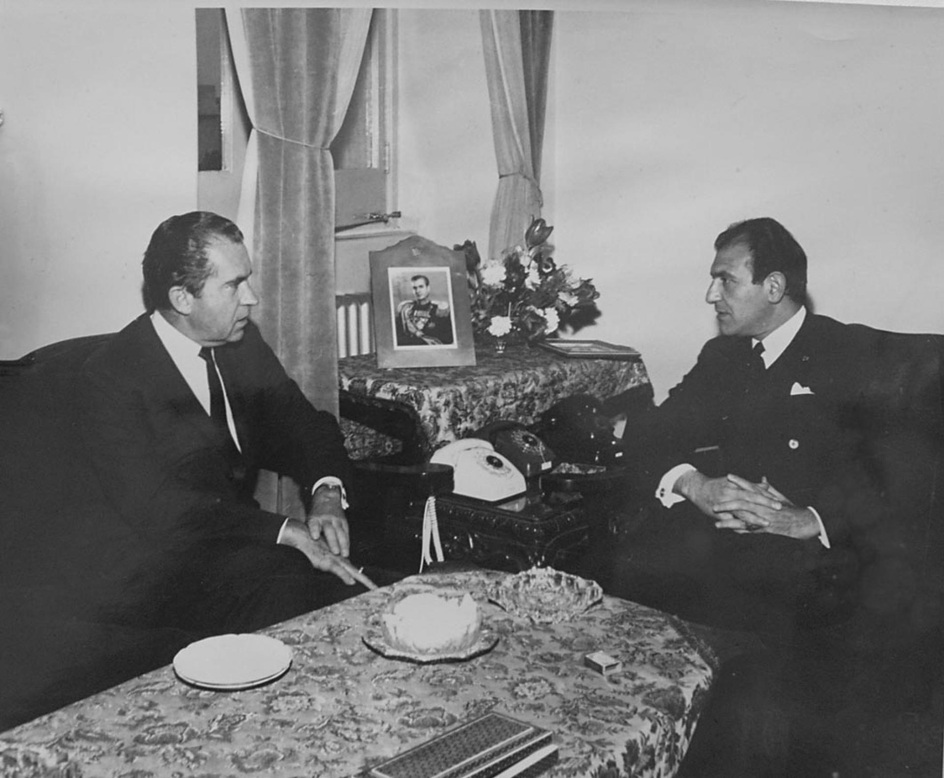 Ambassador Ardeshir Zahedi with President Richard Nixon in Tehran, 1969. 