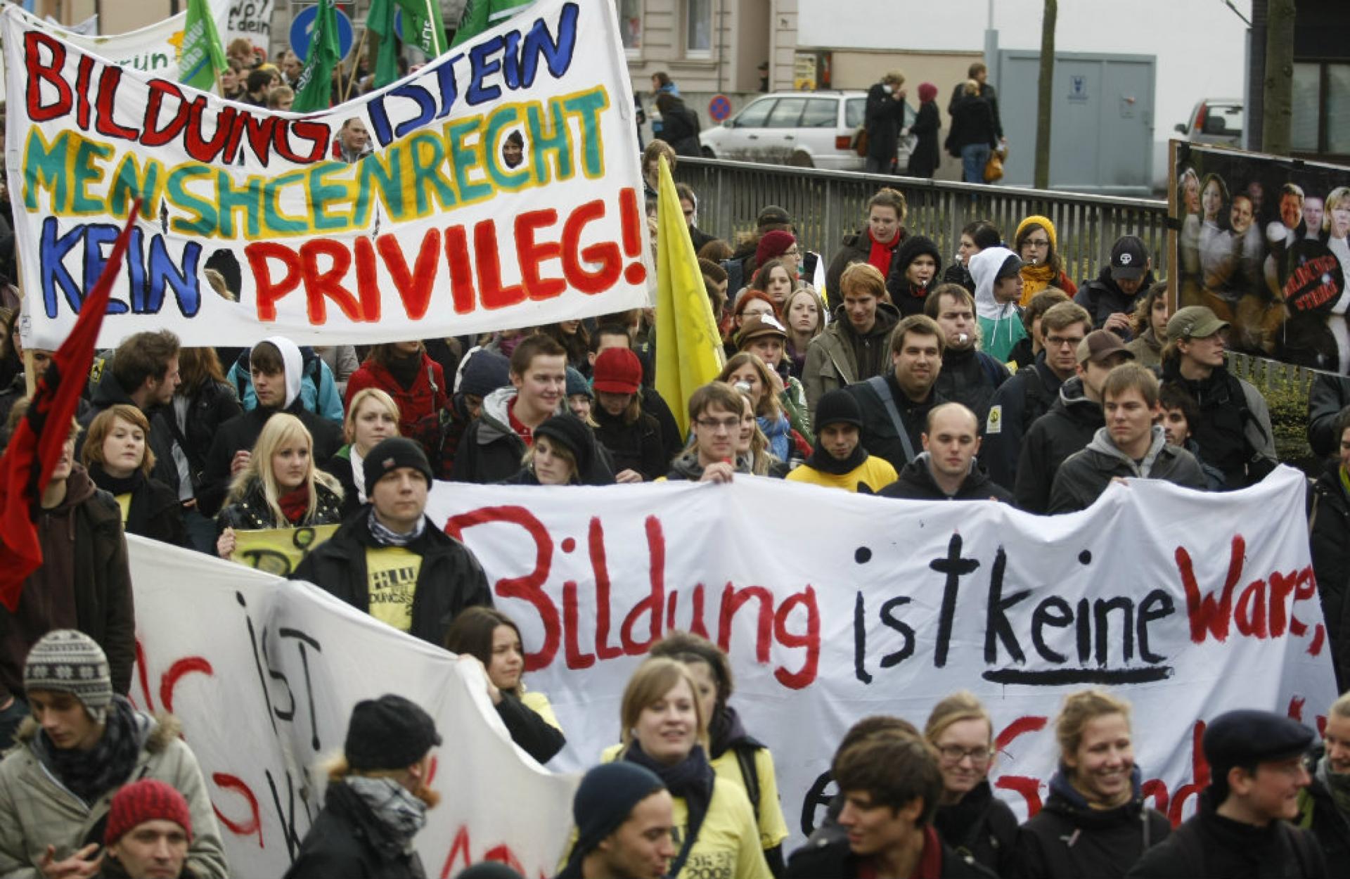 Student protest in Germany in 2009.