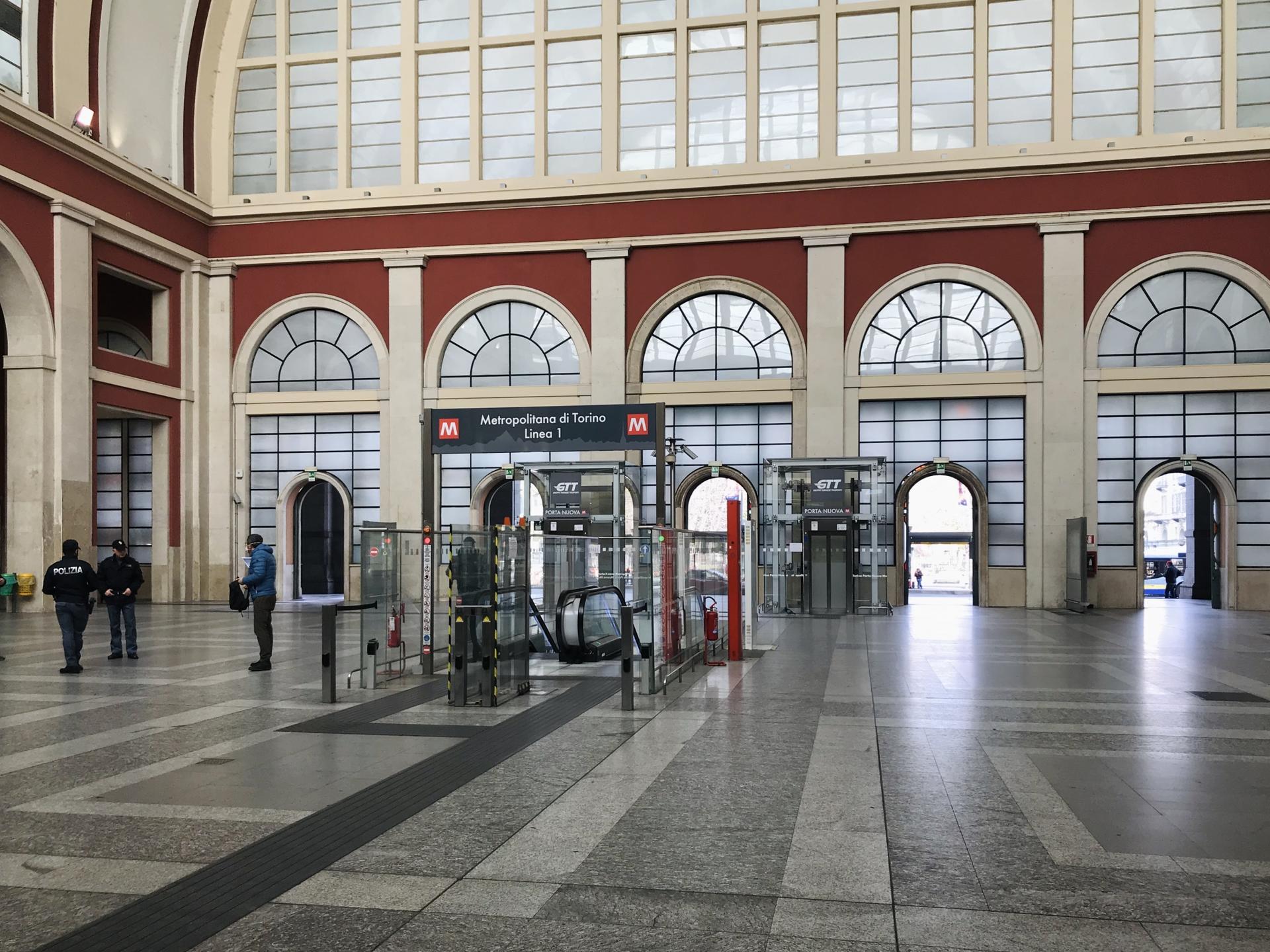 During reporter Francesca Berardi's walk last week, Turin's main train station, Porta Nuova, was semideserted. 