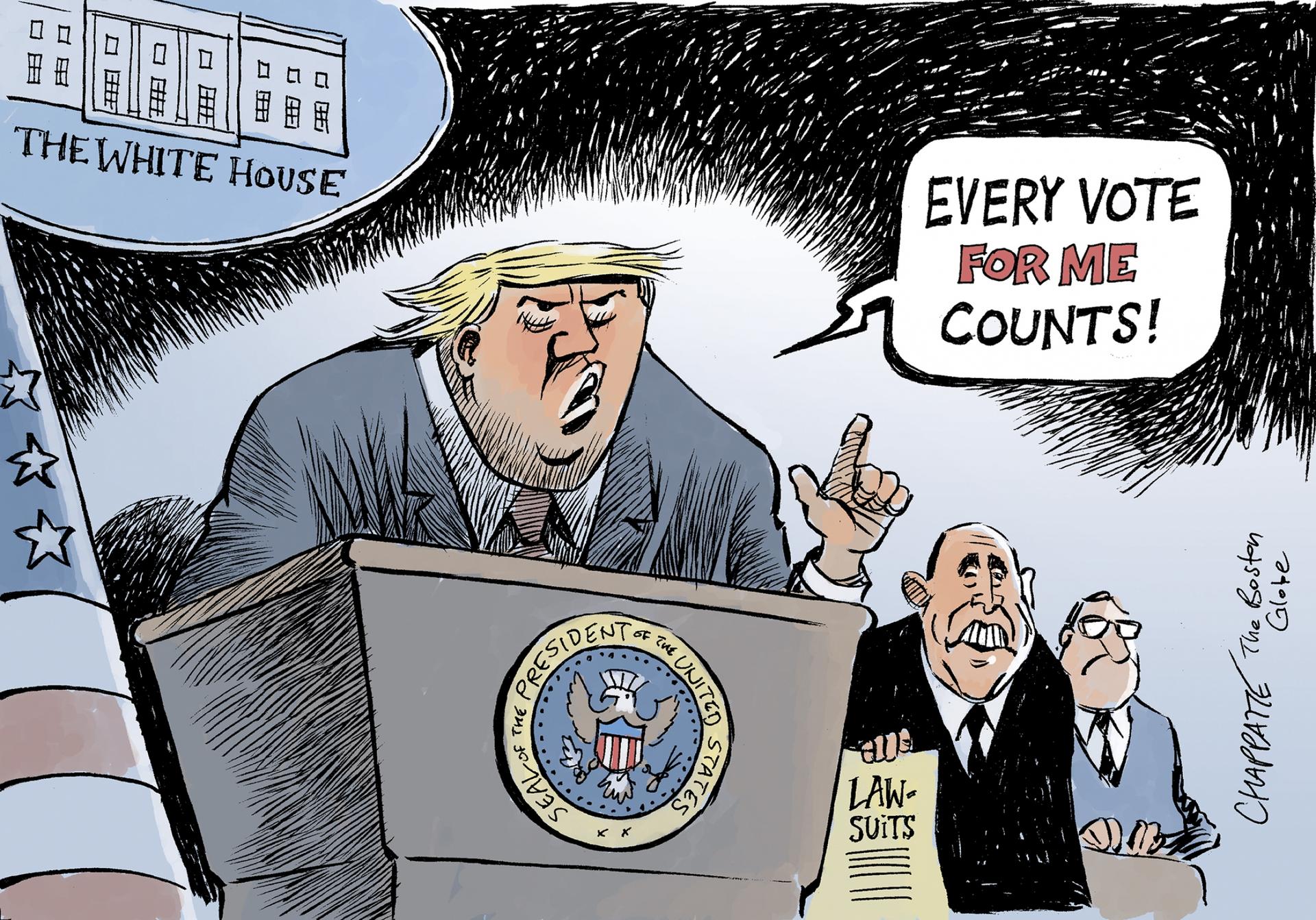 "Trump gets desperate," by Patrick Chappatte, Switzerland via caglecartoons.com