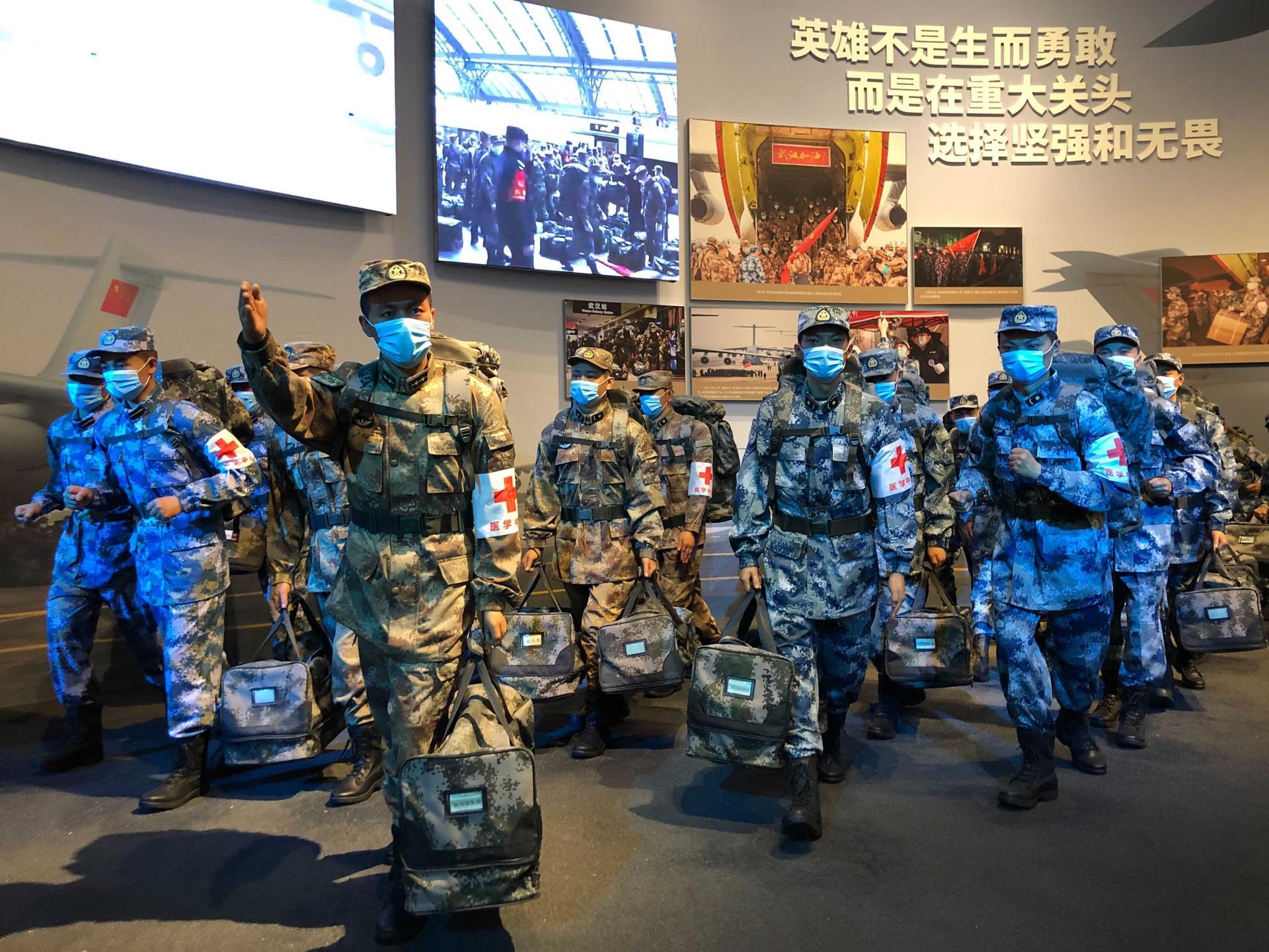 The COVID-19 Exhibition in Wuhan, China, pays tribute to soldiers. 