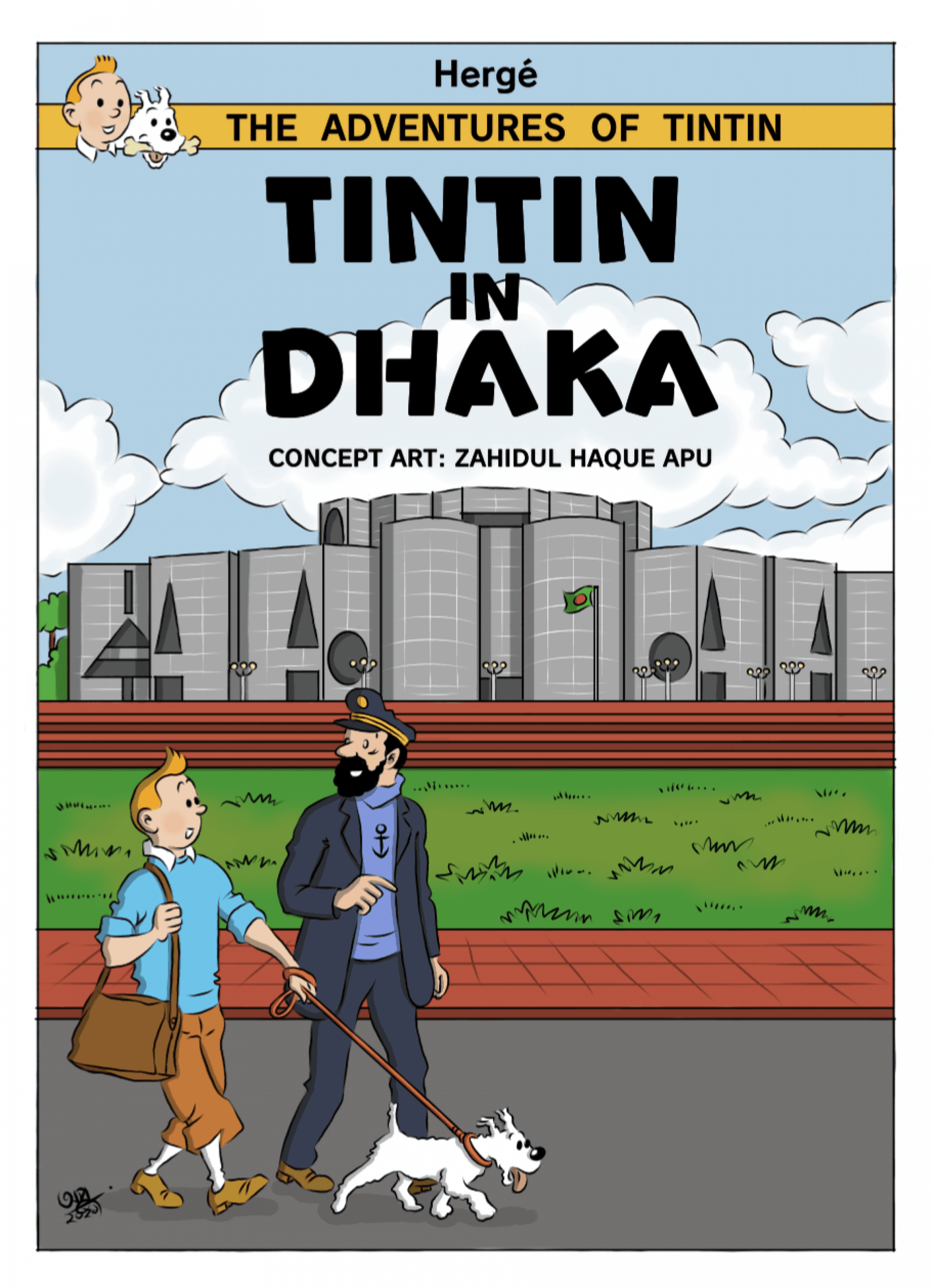 Cover art of character Tintin in Dhaka, Bangladesh