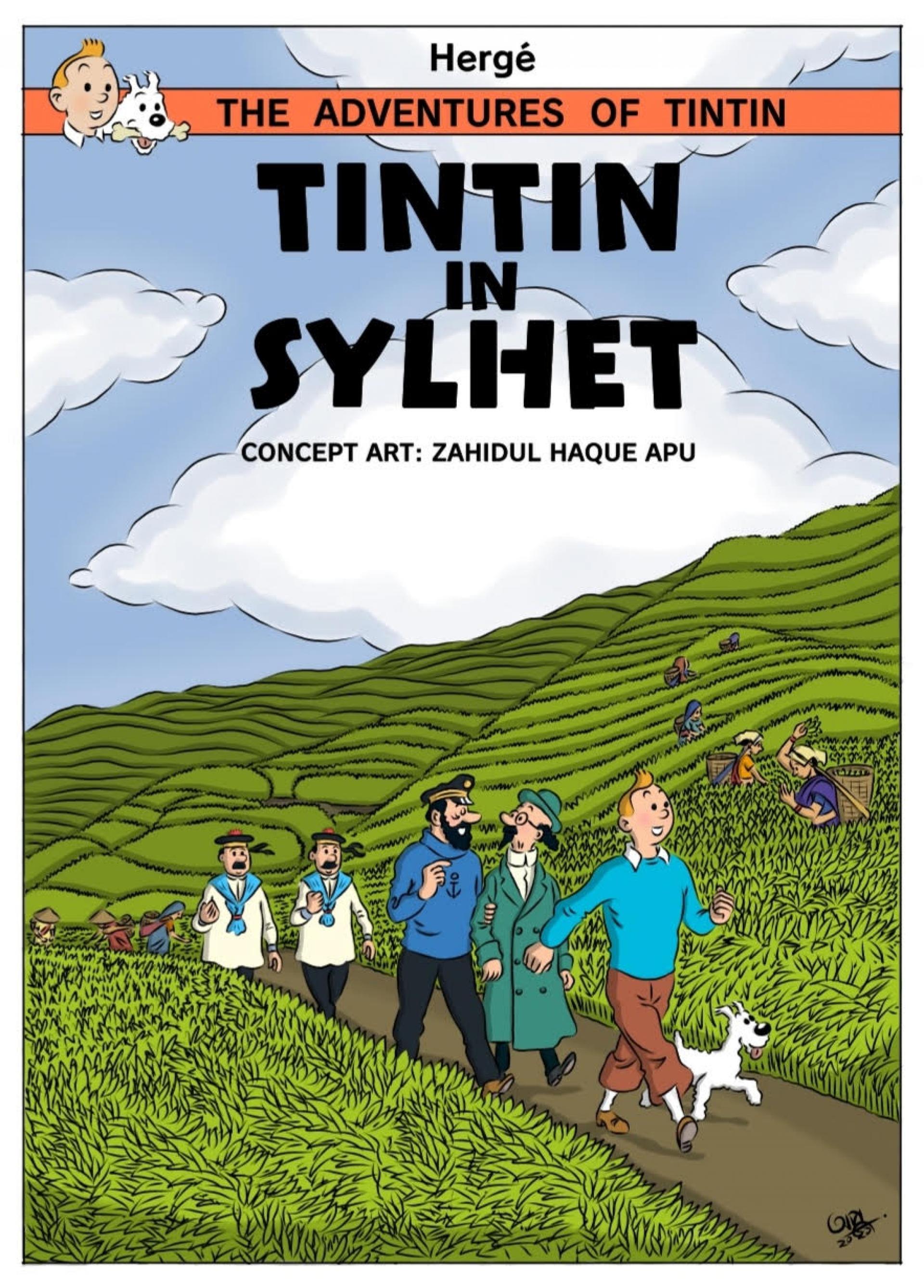 Cover art of character Tintin in Sylhet, Bangladesh