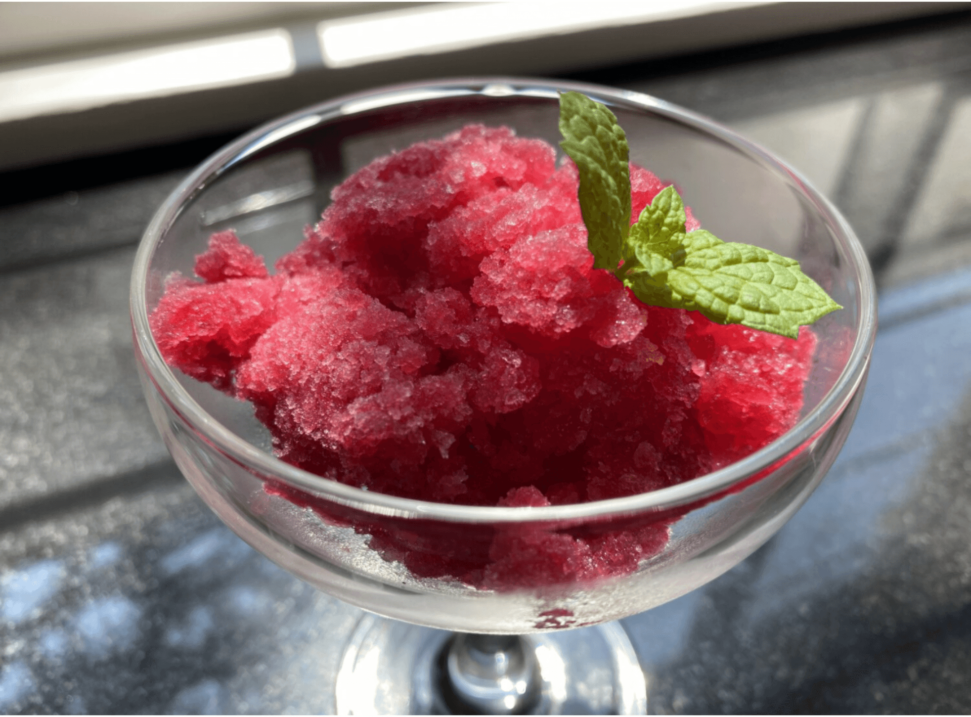 Summery red dessert in a glass