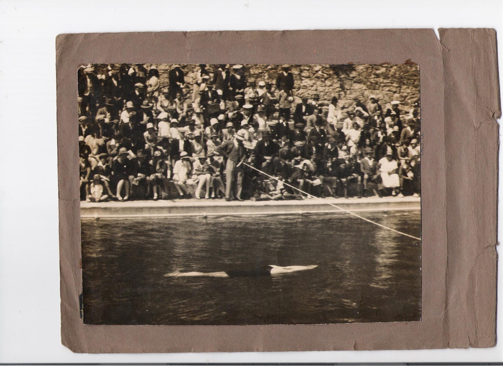 An undated black and white picture of Frank Parrington, who holds an Olympic world record for the plunge-for-distance event. 