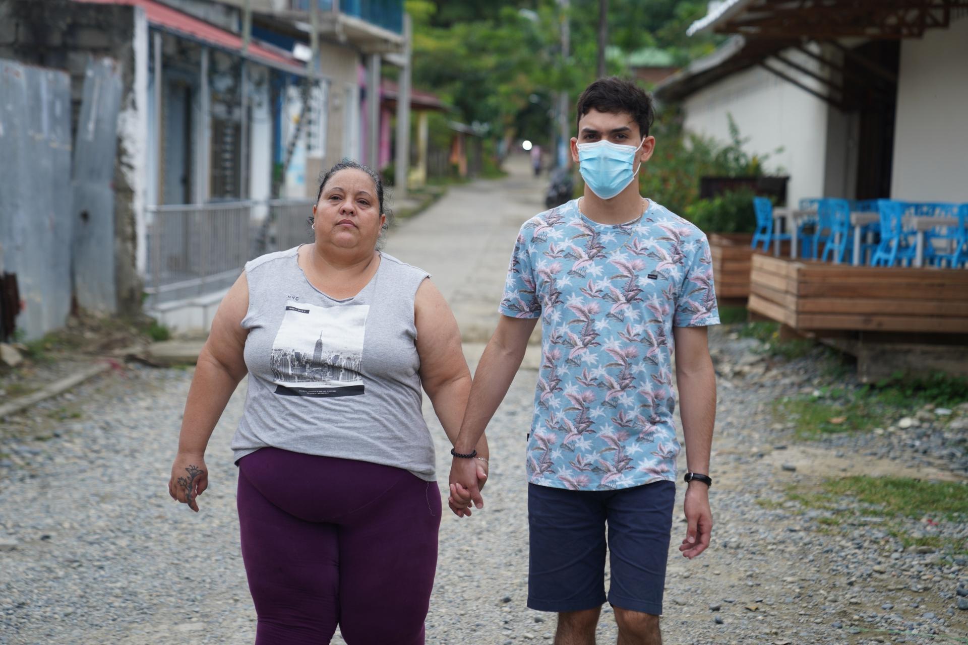 Danay Valdez and her son Raisel, who have tried to cross the Darien Gap three times