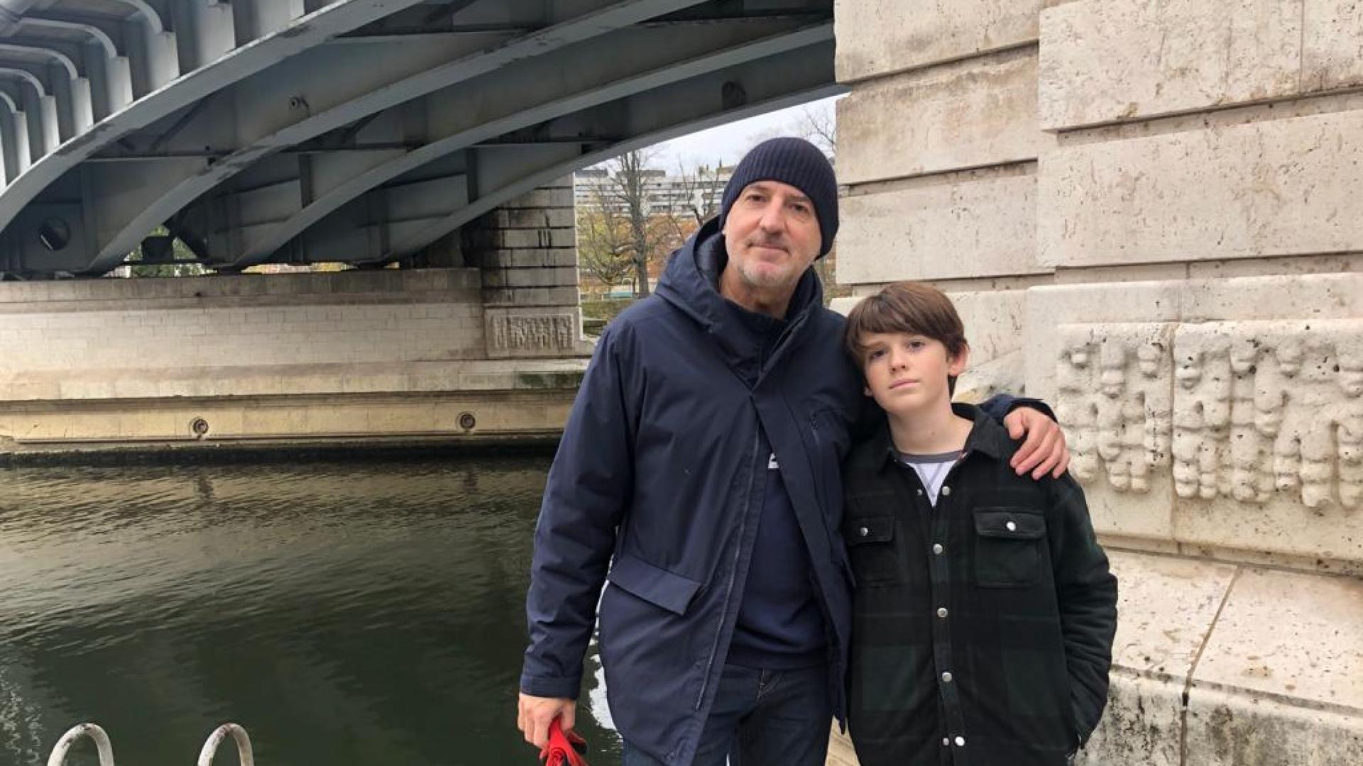 Alexandre de Fages de Latour and his son, Raphael, 10, are pictured near the Seine in Paris, where they fish out treasures — and junk.