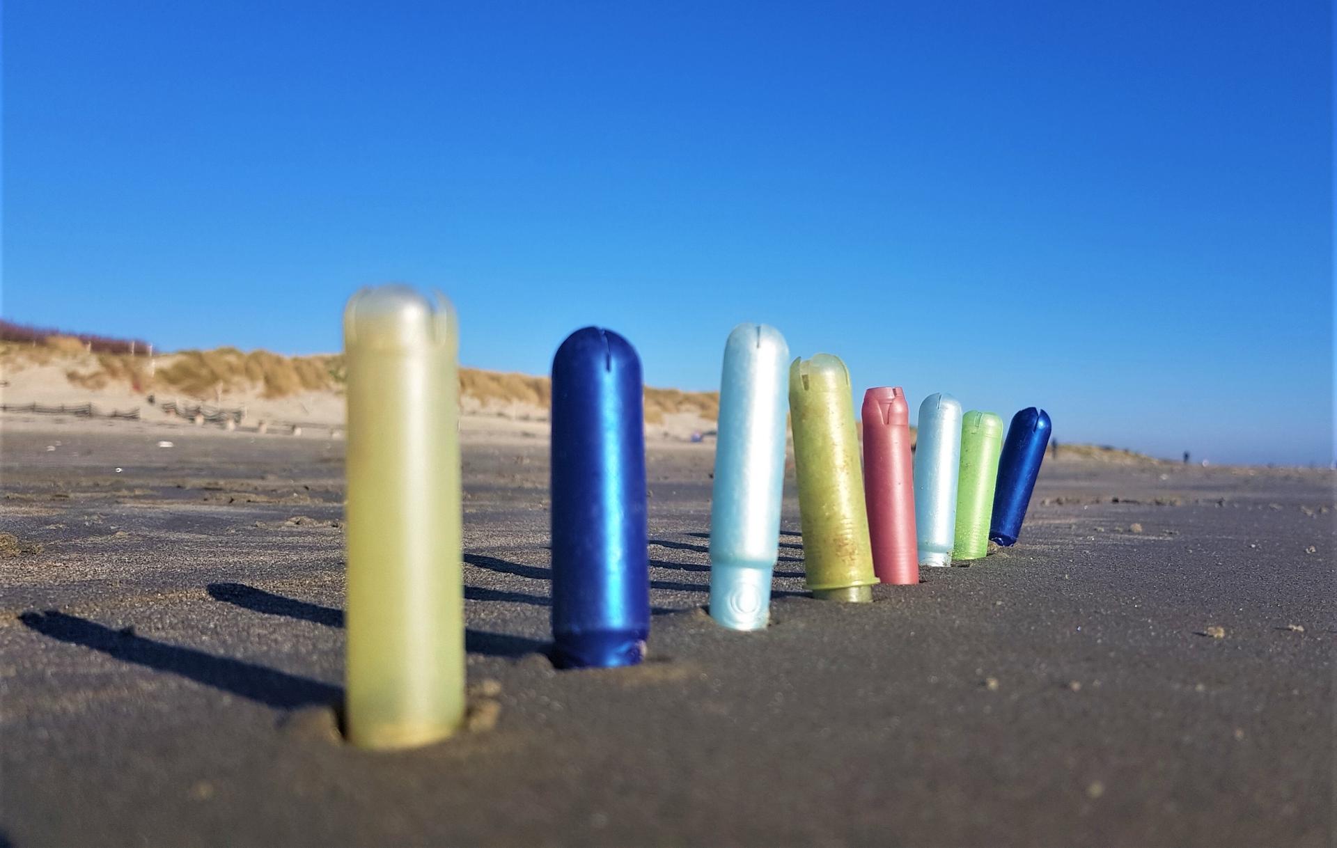 Tampons on the beach