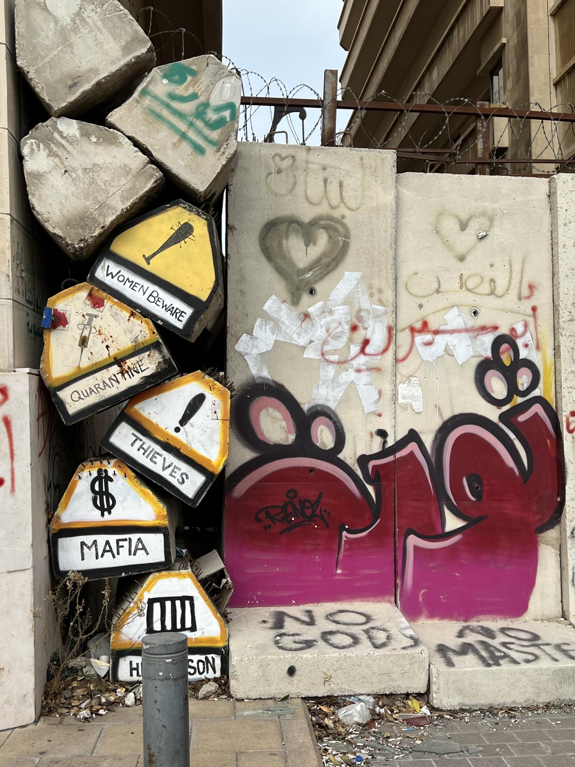 Graffiti from the 2019 protests in Beirut, Lebanon reads “Revolution”.