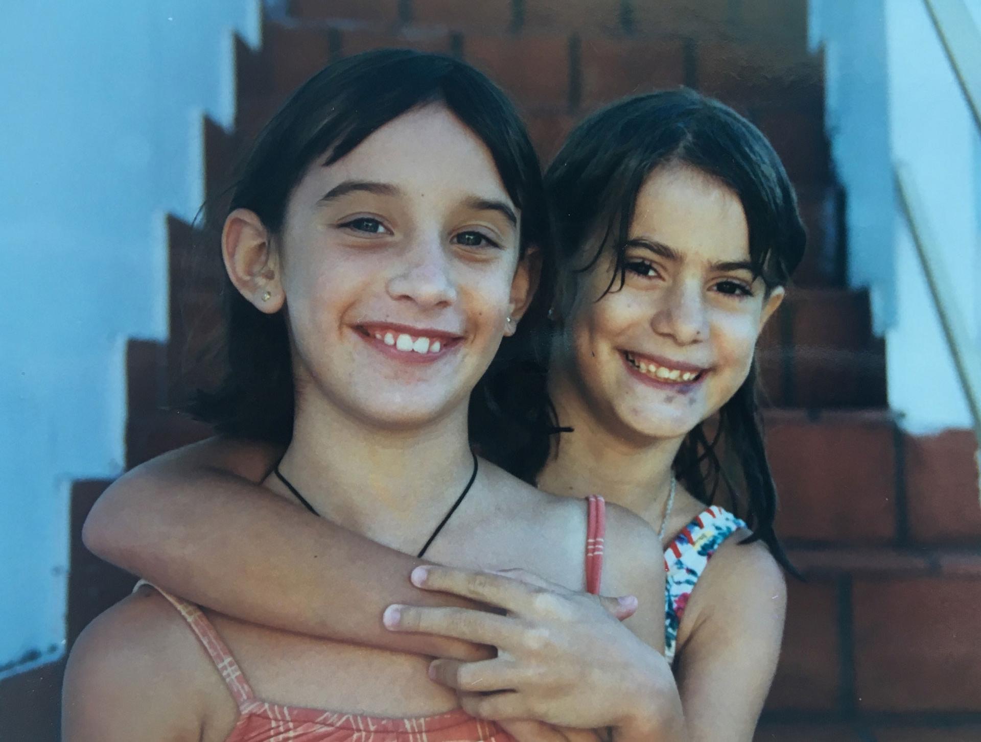 Lucía with her friend, Agustina, just months before moving to Texas.