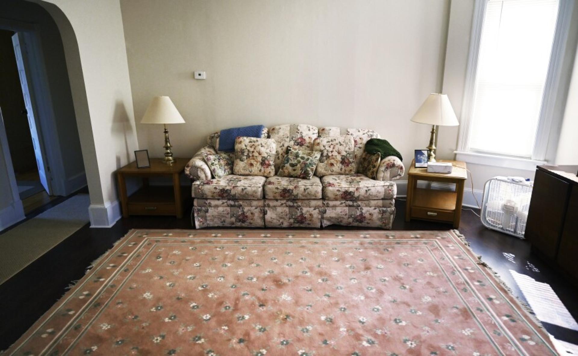 Here is the living room of the apartment that will be home to an Afghan family 