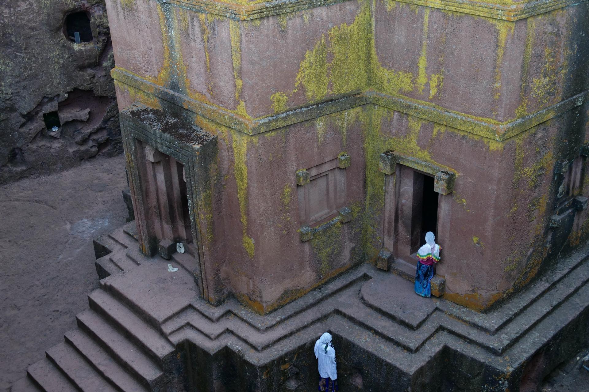 Worshippers at the 13th-century rock-hewn churches of Lalibela, Ethiopia, on Feb. 16, 2022.