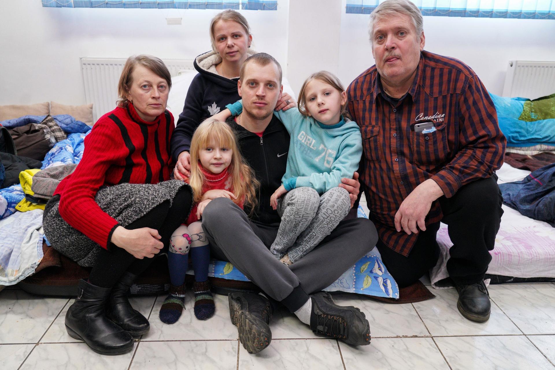 The Podlipian family, from left to right: Valentina Podlipian, Diana (6), Inna Podlipian, Denis Podlipian, Valentina (9), Andriy Podlipian. 