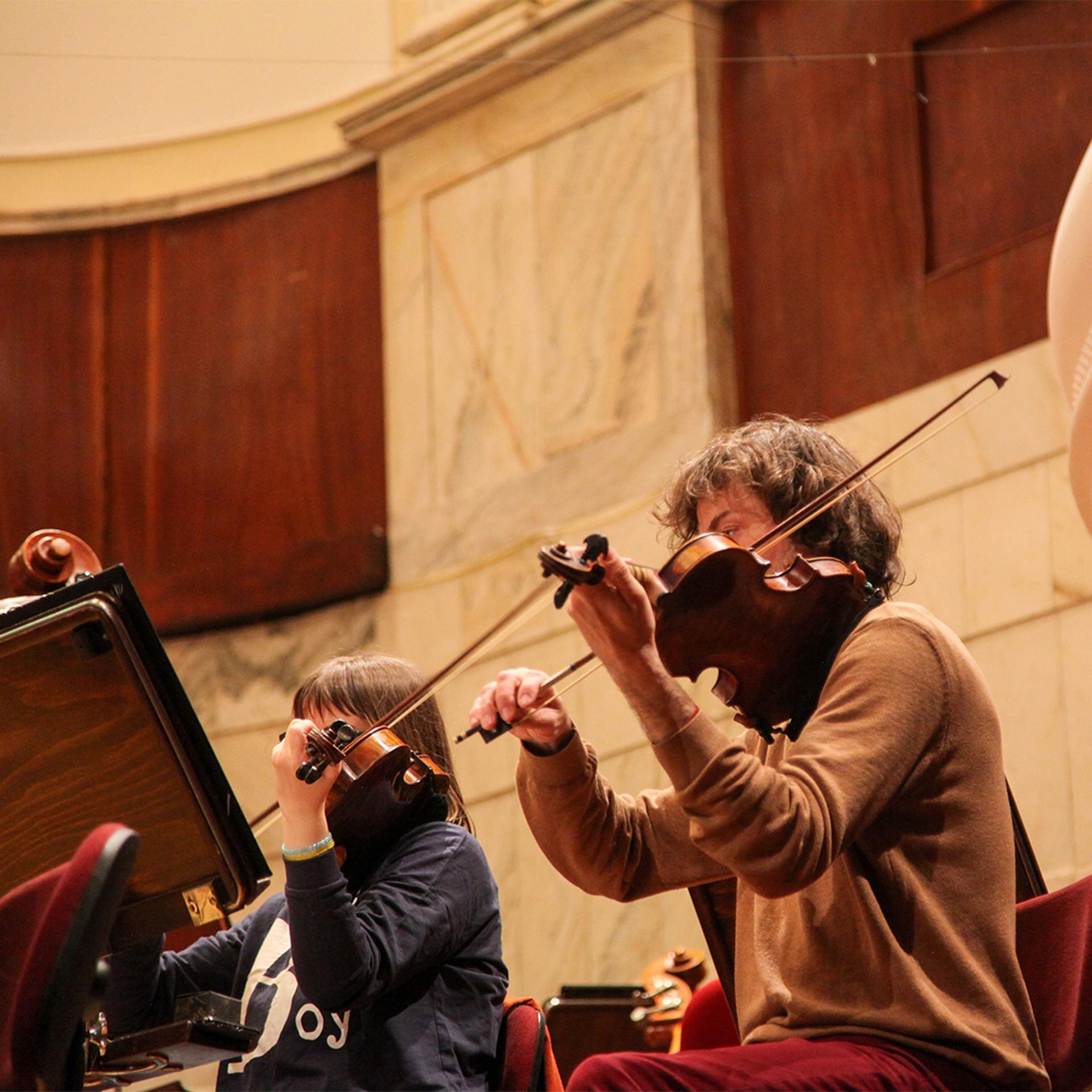 The Kyiv Symphony Orchestra rehearses in Poland