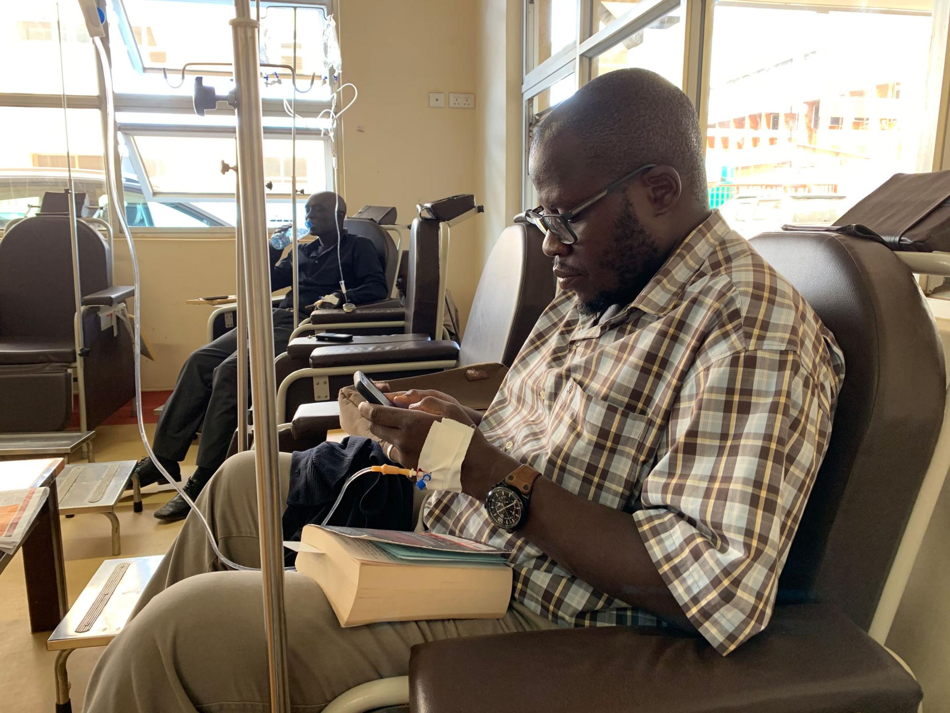 Muchimba Kabeta gets infusions of Rituximab twice a year to help prevent flares of his multiple sclerosis. After starting treatment, he has not had a flare since.
