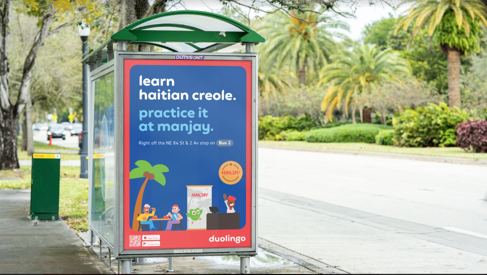 Duolingo partnered with Haitian-run businesses across the county, giving away a free month of the app’s premium subscription service when customers patronize and practice Haitian Creole participating businesses.
