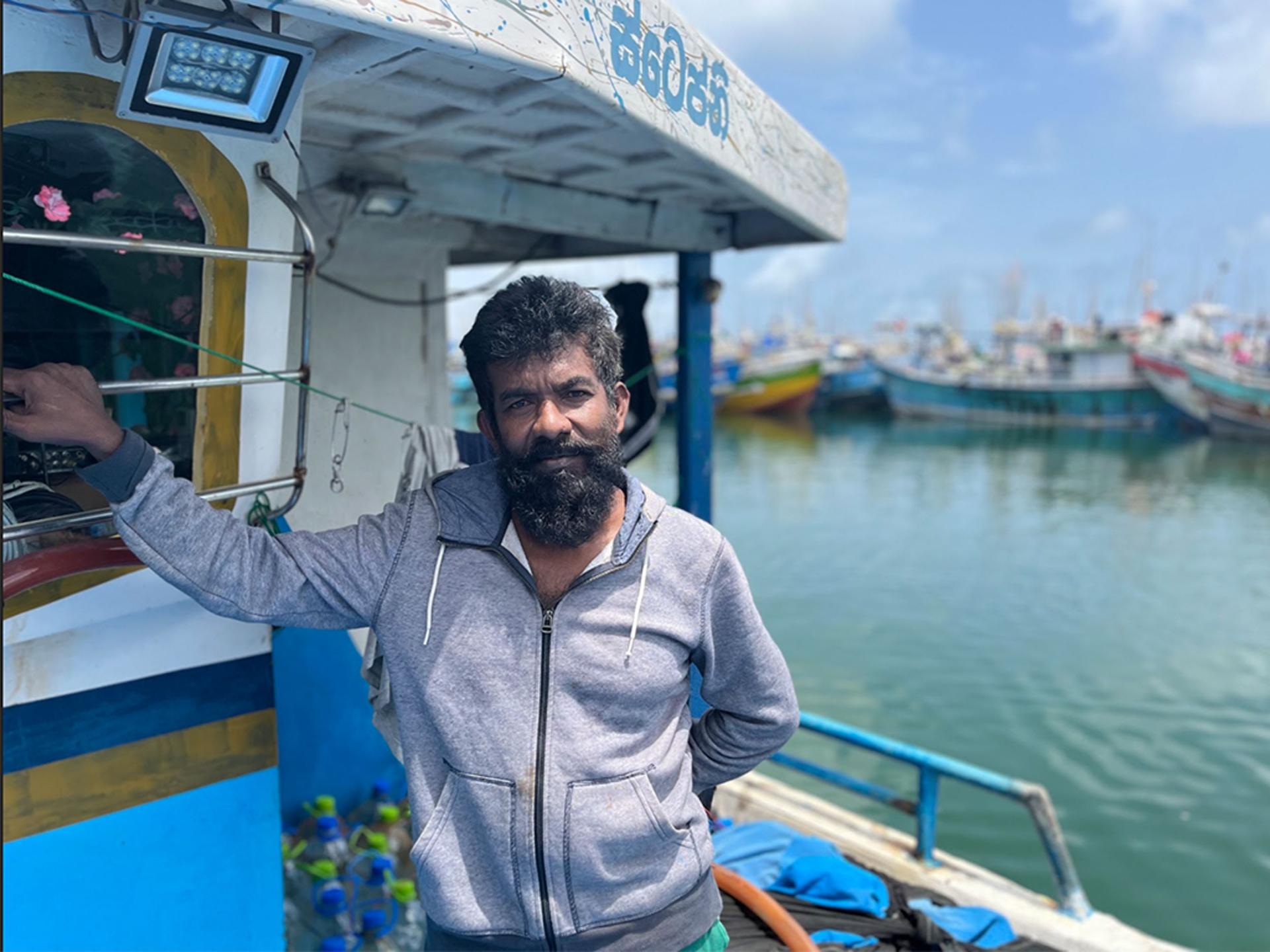 Boat captain Saman Indica says he had to wait 2 1/2 months to fill his fishing boat up with diesel fuel, Sri Lanka.