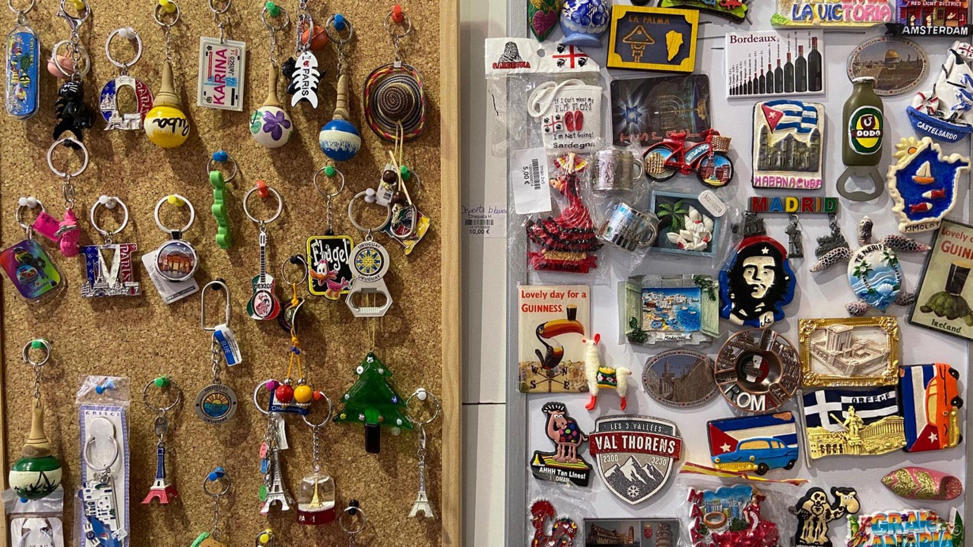 Lots of keychains and other travel souvenirs lost in transit find a second life at Envera. 