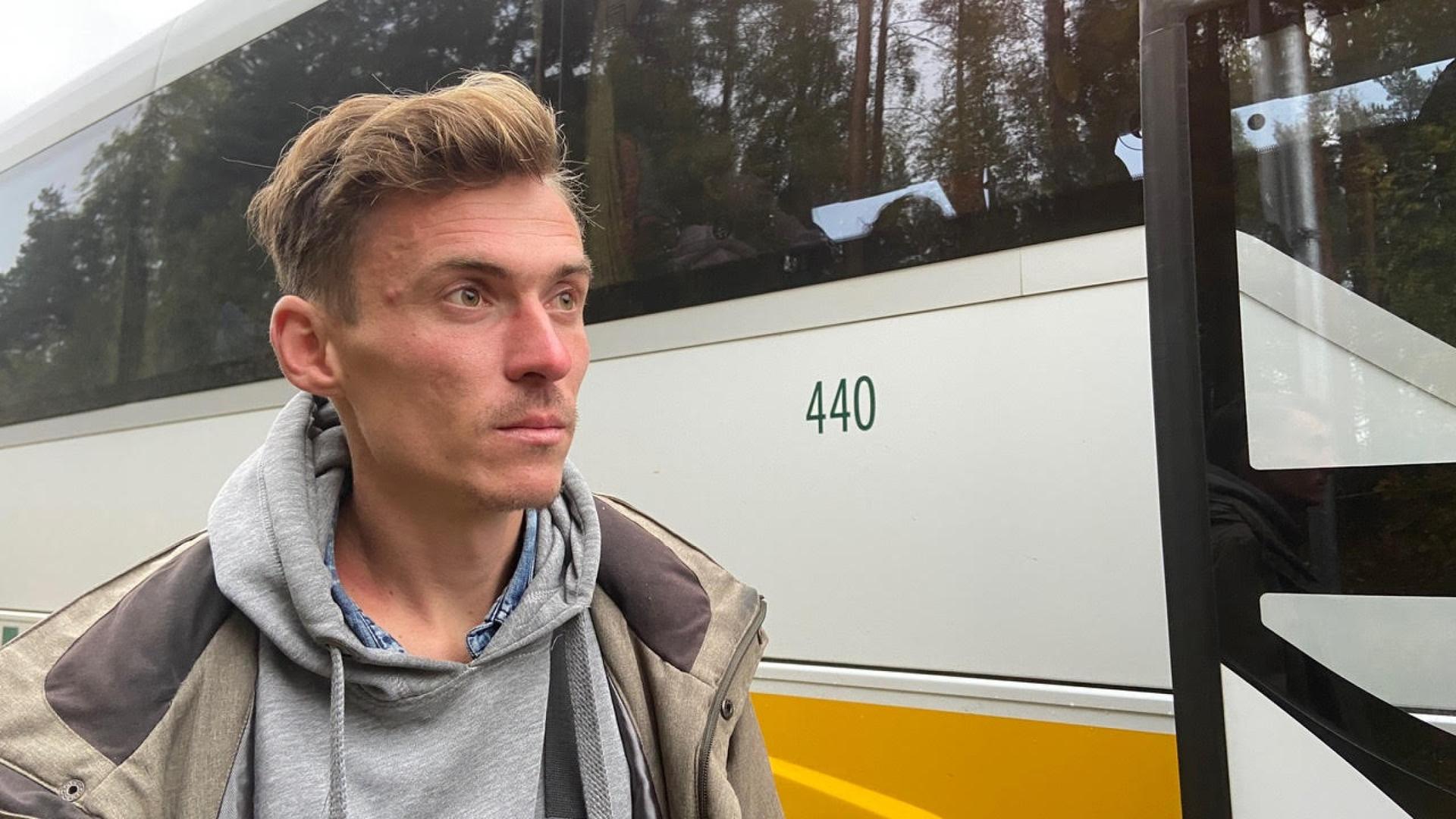 Goran Dimitriev, a 28-year-old shoe salesman from Kherson, reached the Latvian border seven days after fleeing home.