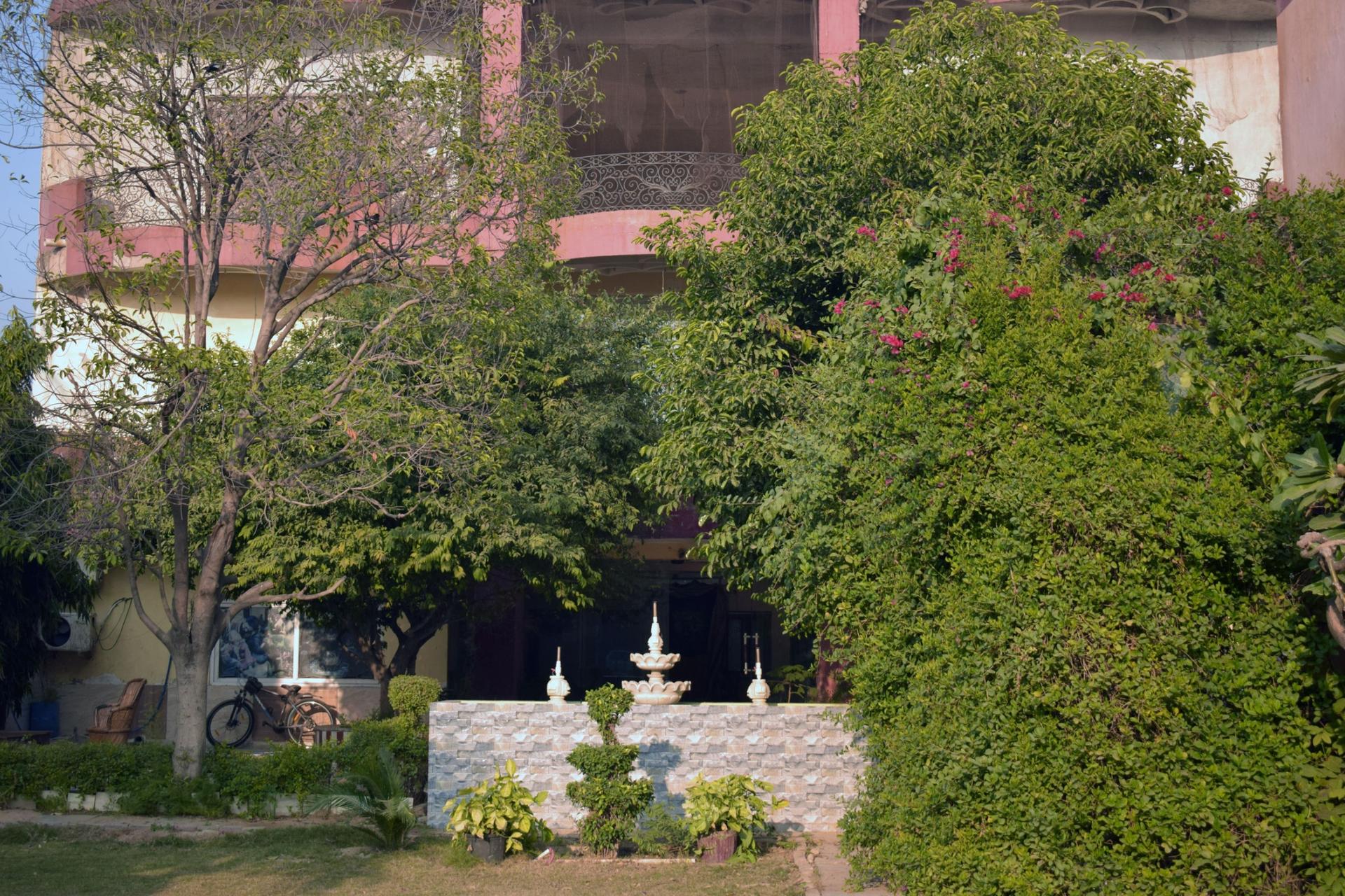 The ashram grounds where Purnendu Goswami lives in Vrindavan, India.