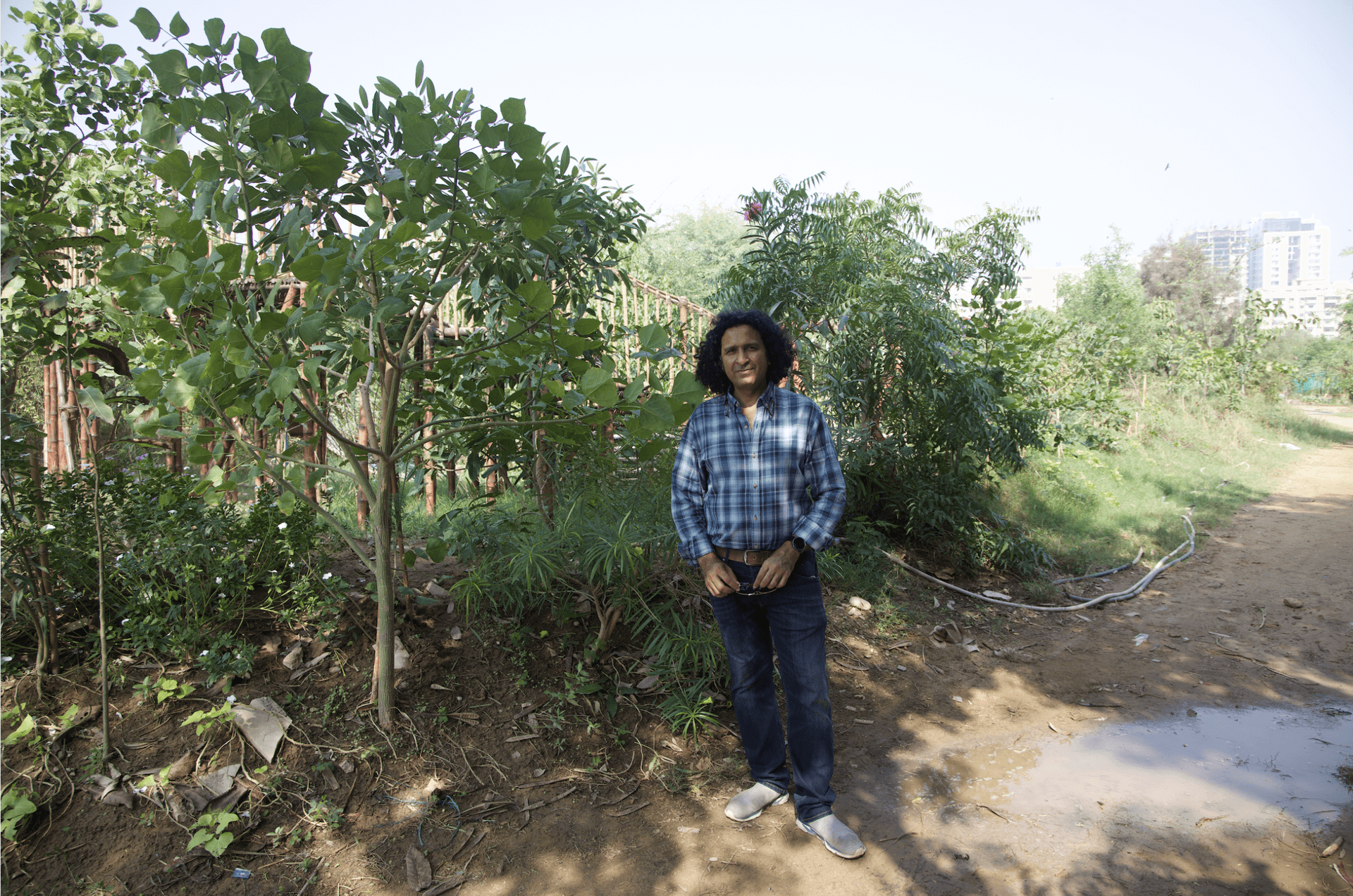 Shahzad Qureshi at his first urban forest, in the Clifton neighborhood of Karachi, Pakistan.