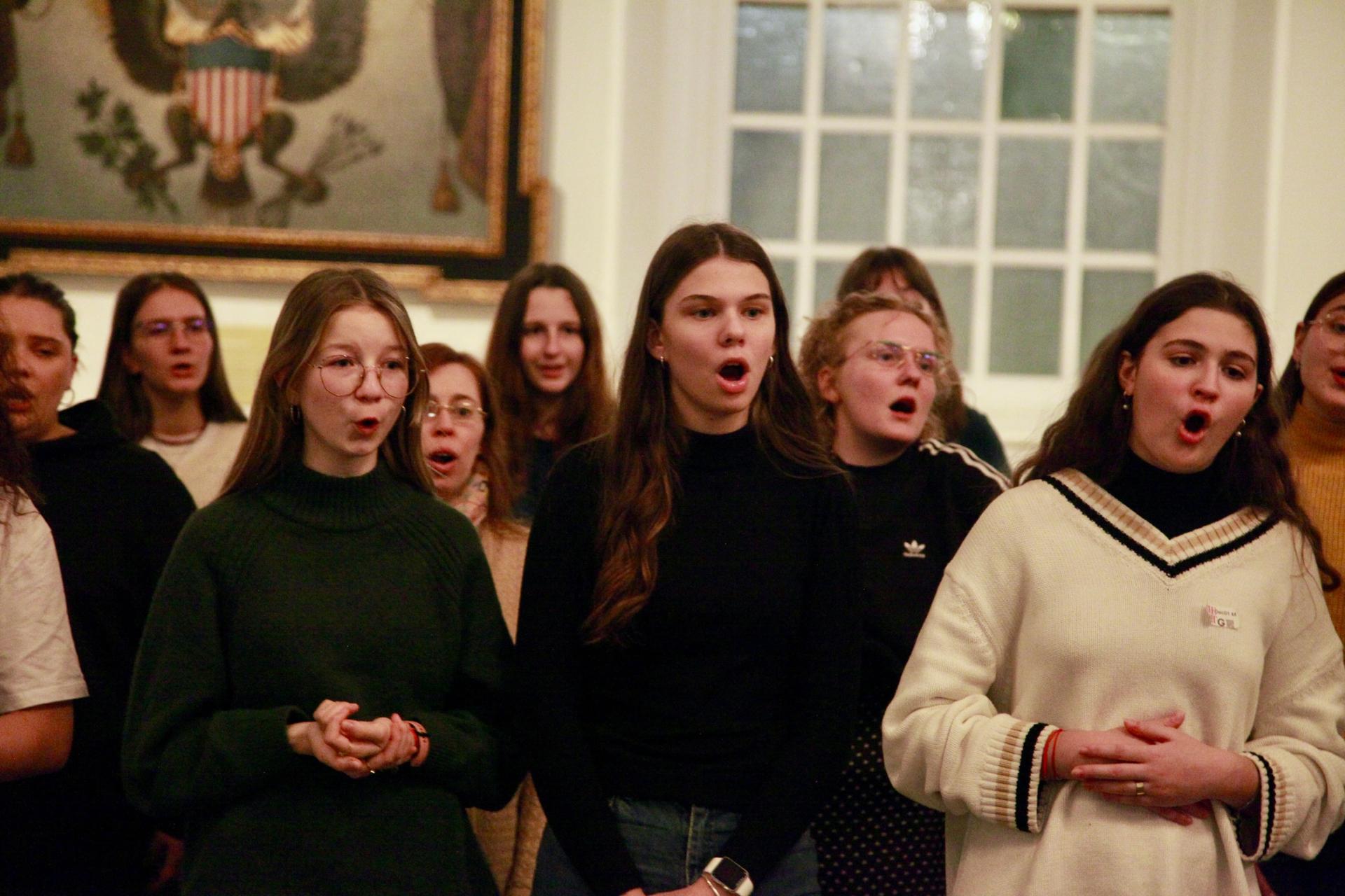 Children’s choir Shchedryk rehearses on Thursday evening at St. Paul’s in New York City. 