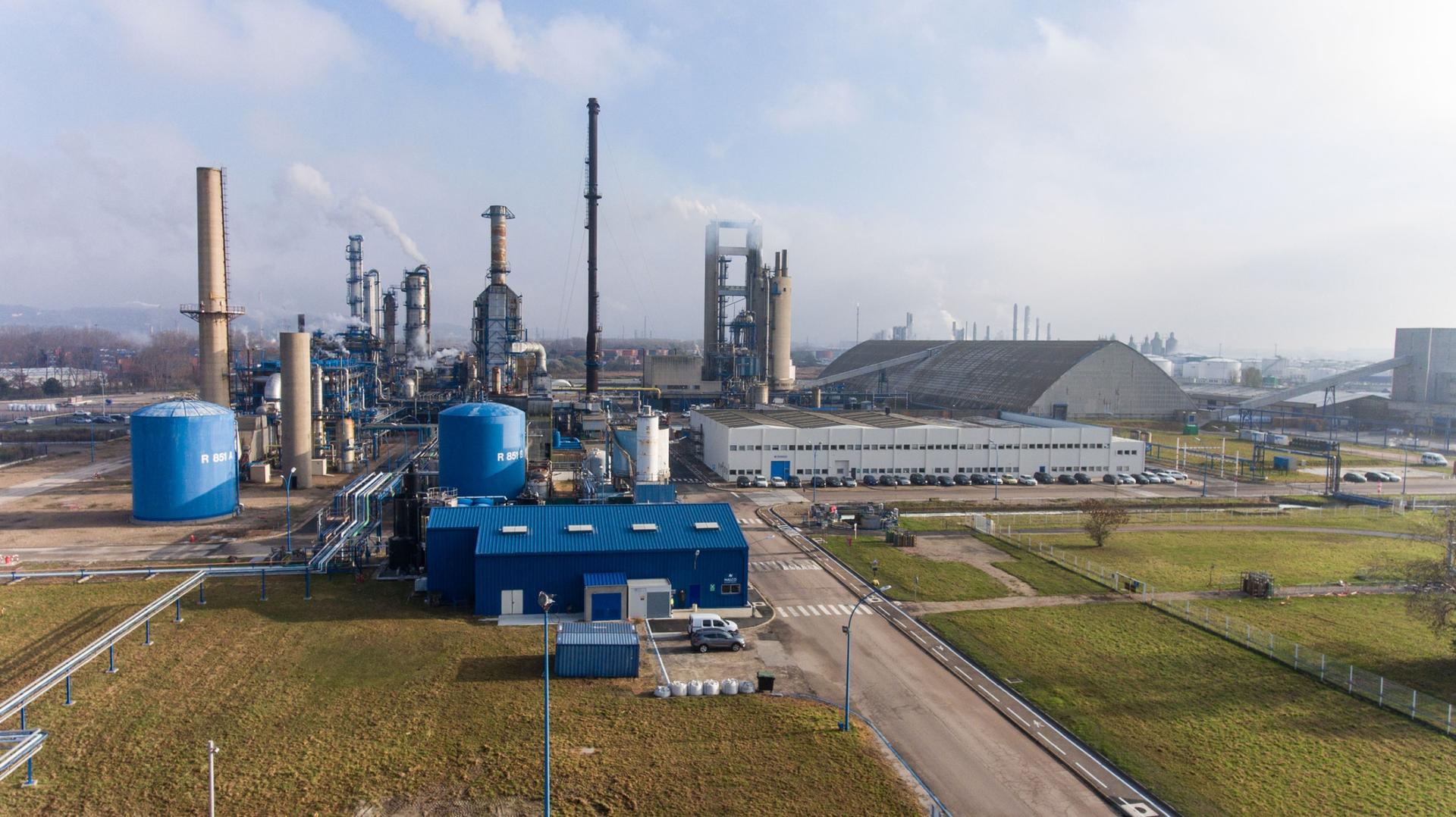 The fertilizer company Yara International's production plant in Le Havre, France.