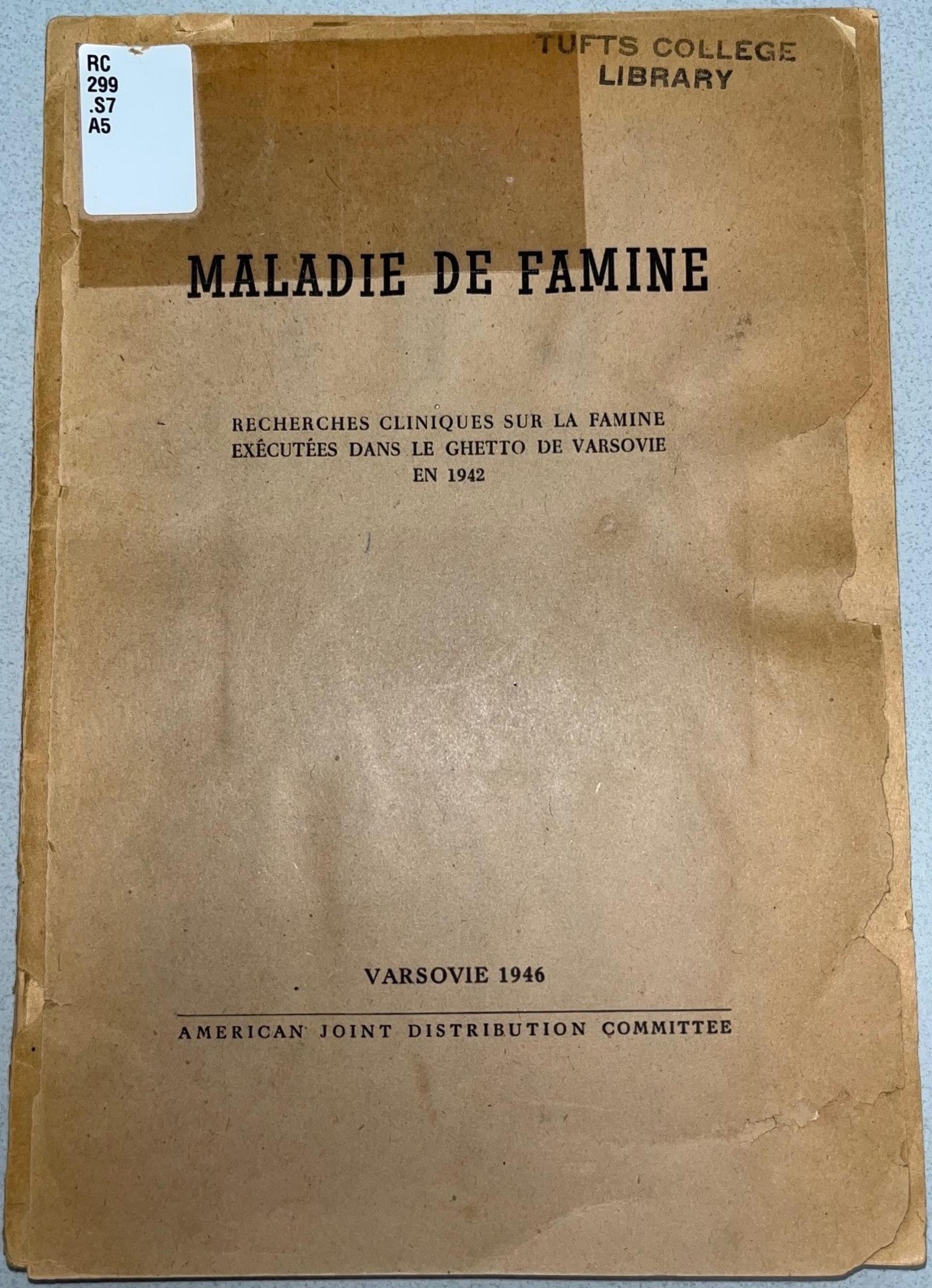 This French translation was donated to the Tufts University library in 1948.