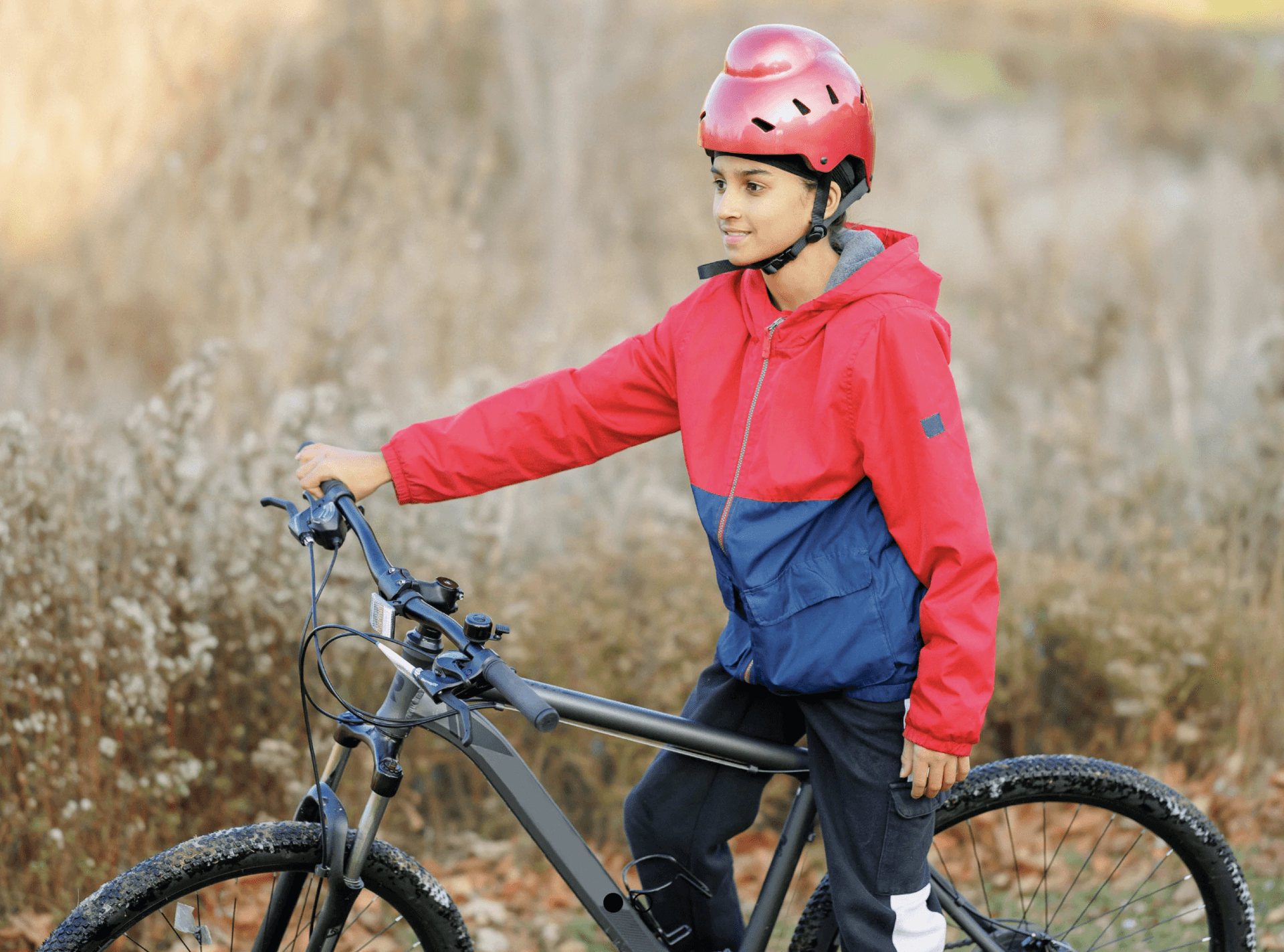 A child wearing a Bold Helmet designed by Tina Singh for Sikh kids.