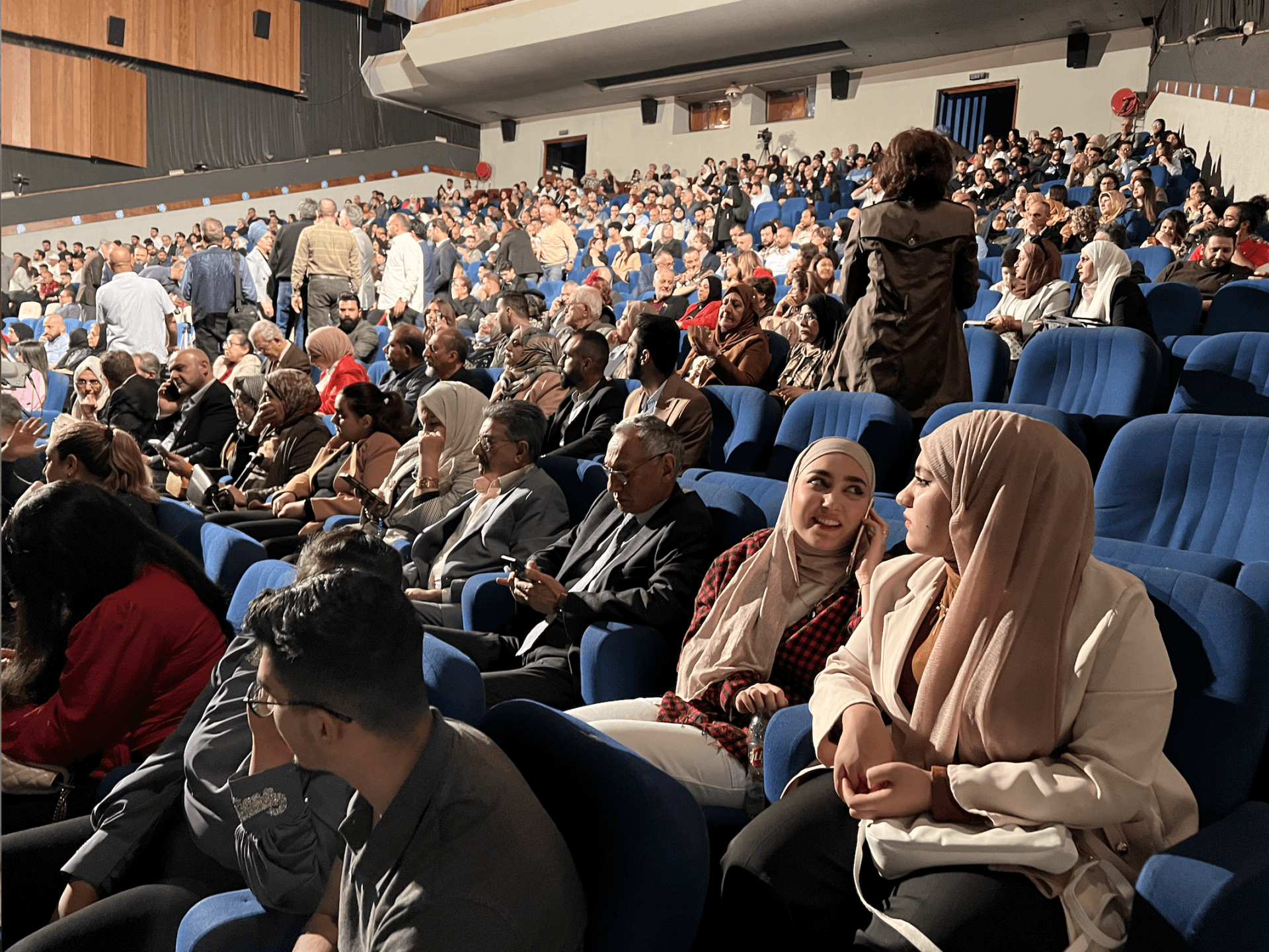 Audience members at a concert at the National Theatre in Iraq, Baghdad, March 11, 2023.