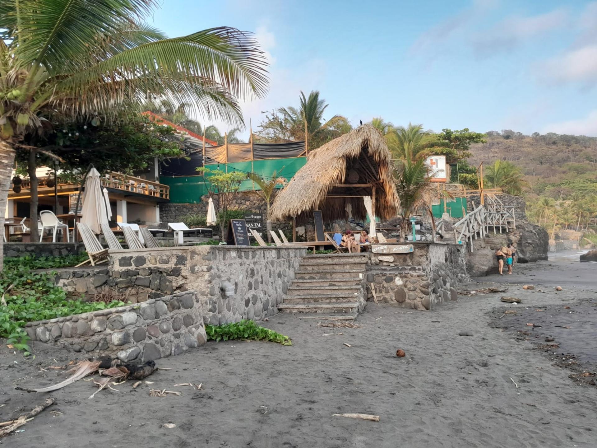 Restaurants and new upscale hotels have cropped up along the sandy strip of Bitcoin Beach, El Zonte, El Salvador.